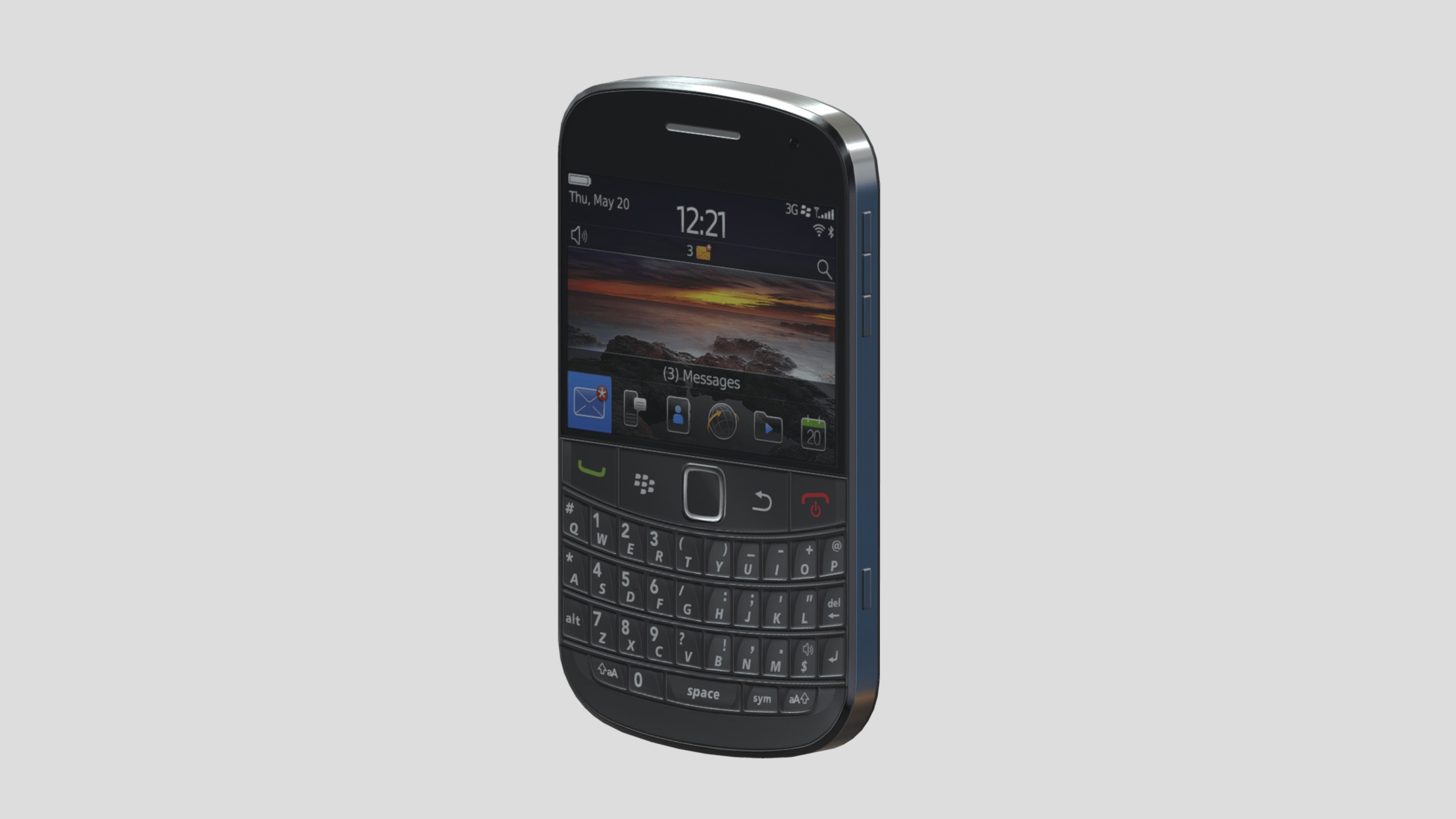 Smartphone Blackberry Low Poly Low-poly 3D model_4