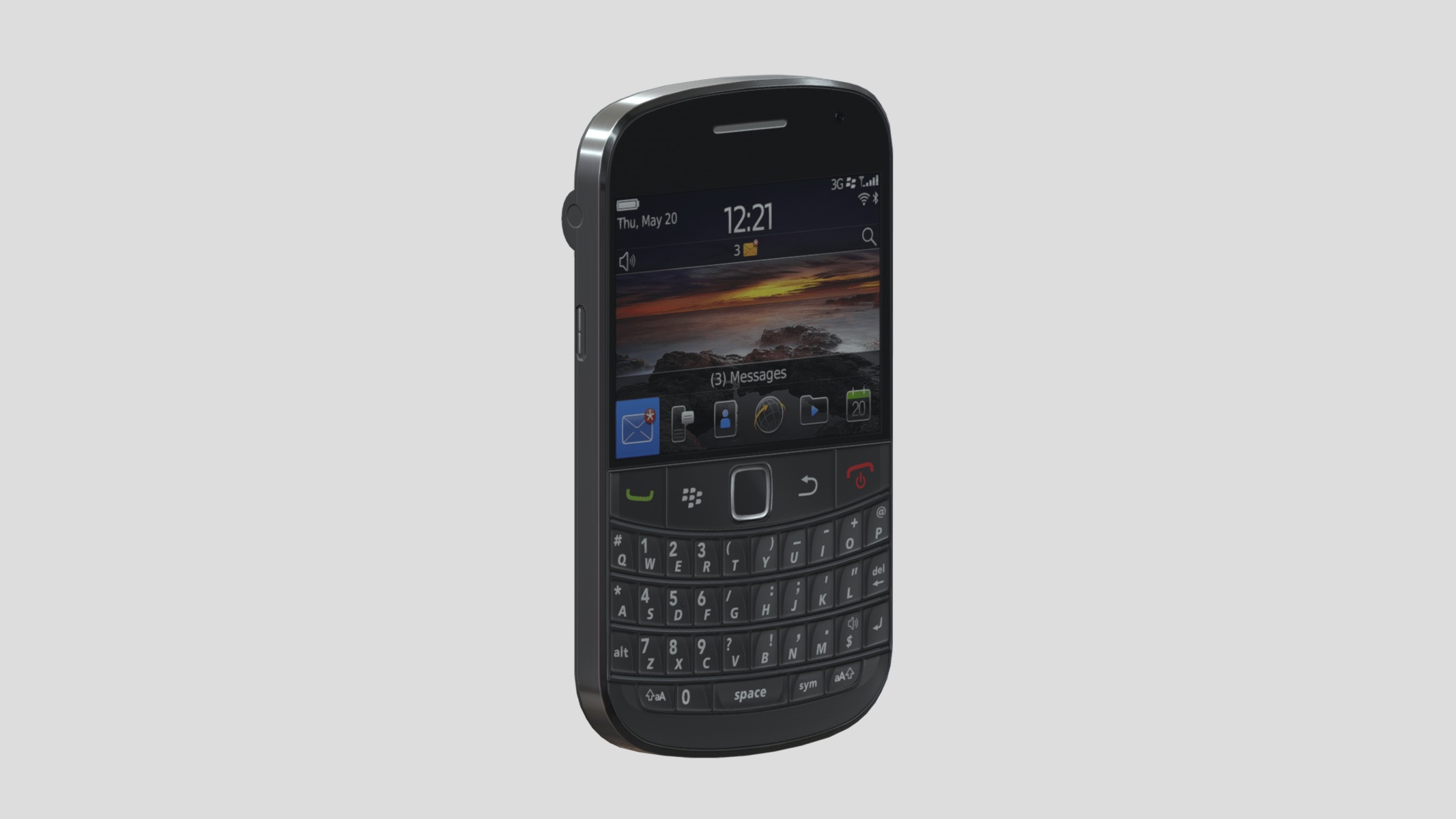 Smartphone Blackberry Low Poly Low-poly 3D model_2