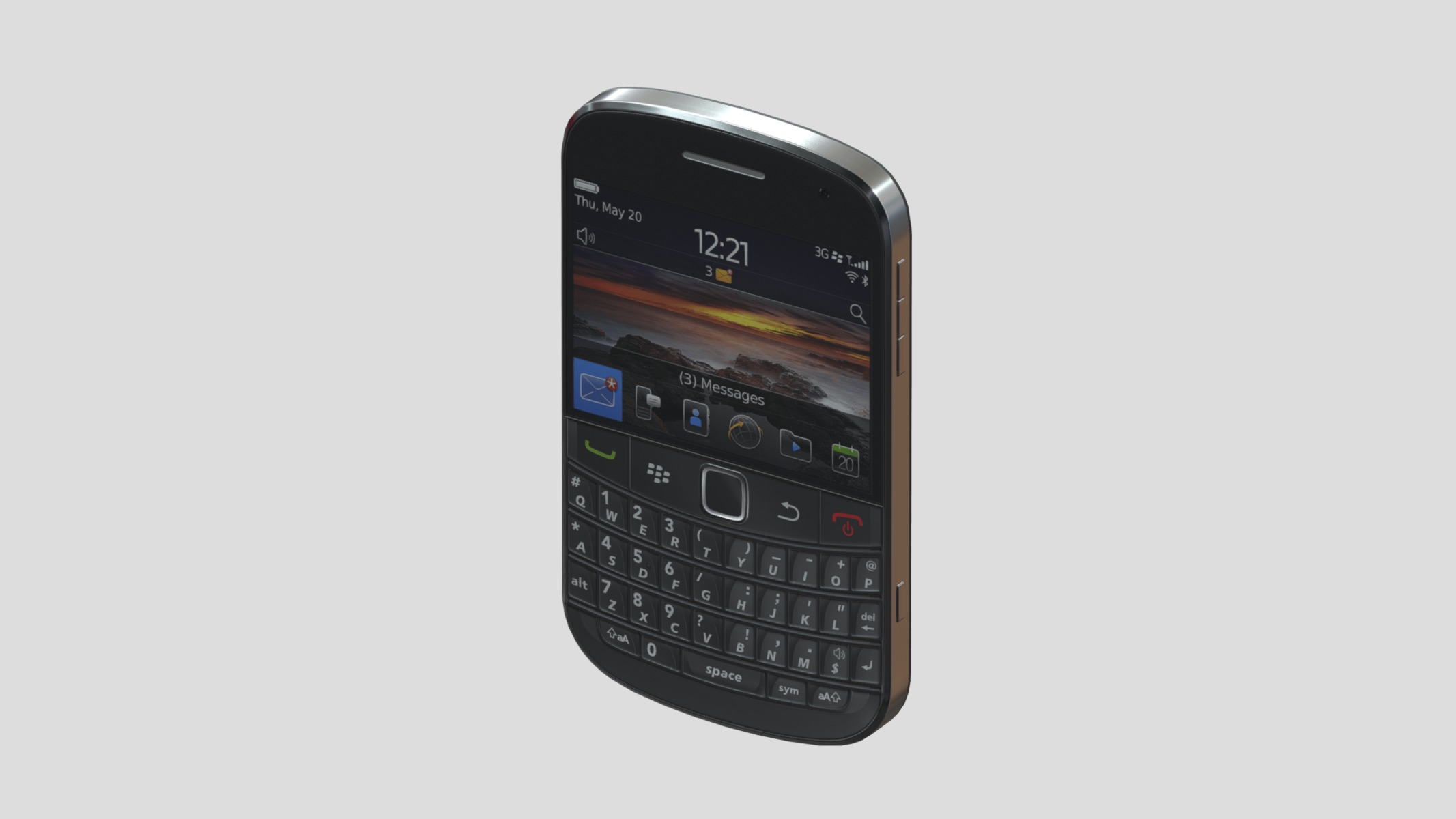 Smartphone Blackberry Low Poly Low-poly 3D model_6