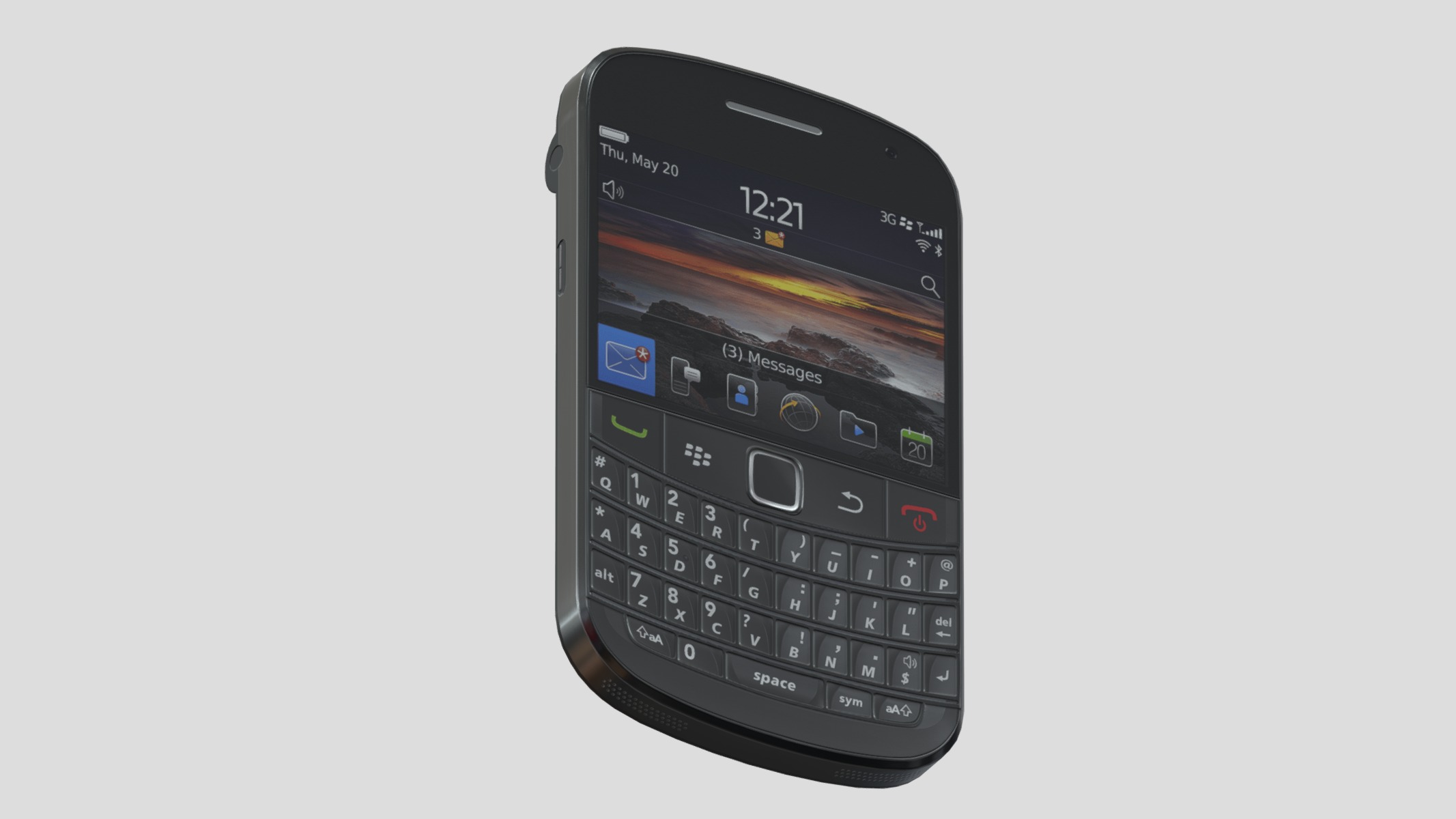 Smartphone Blackberry Low Poly Low-poly 3D model_12