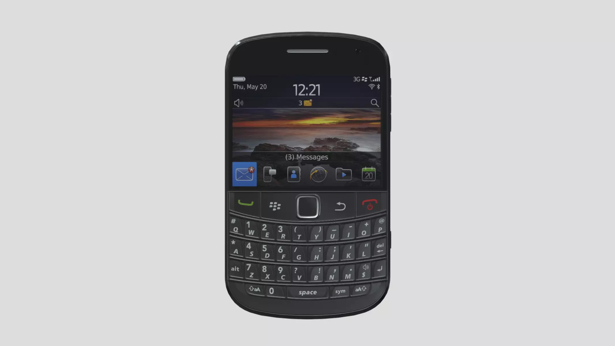 Smartphone Blackberry Low Poly Low-poly 3D model_0