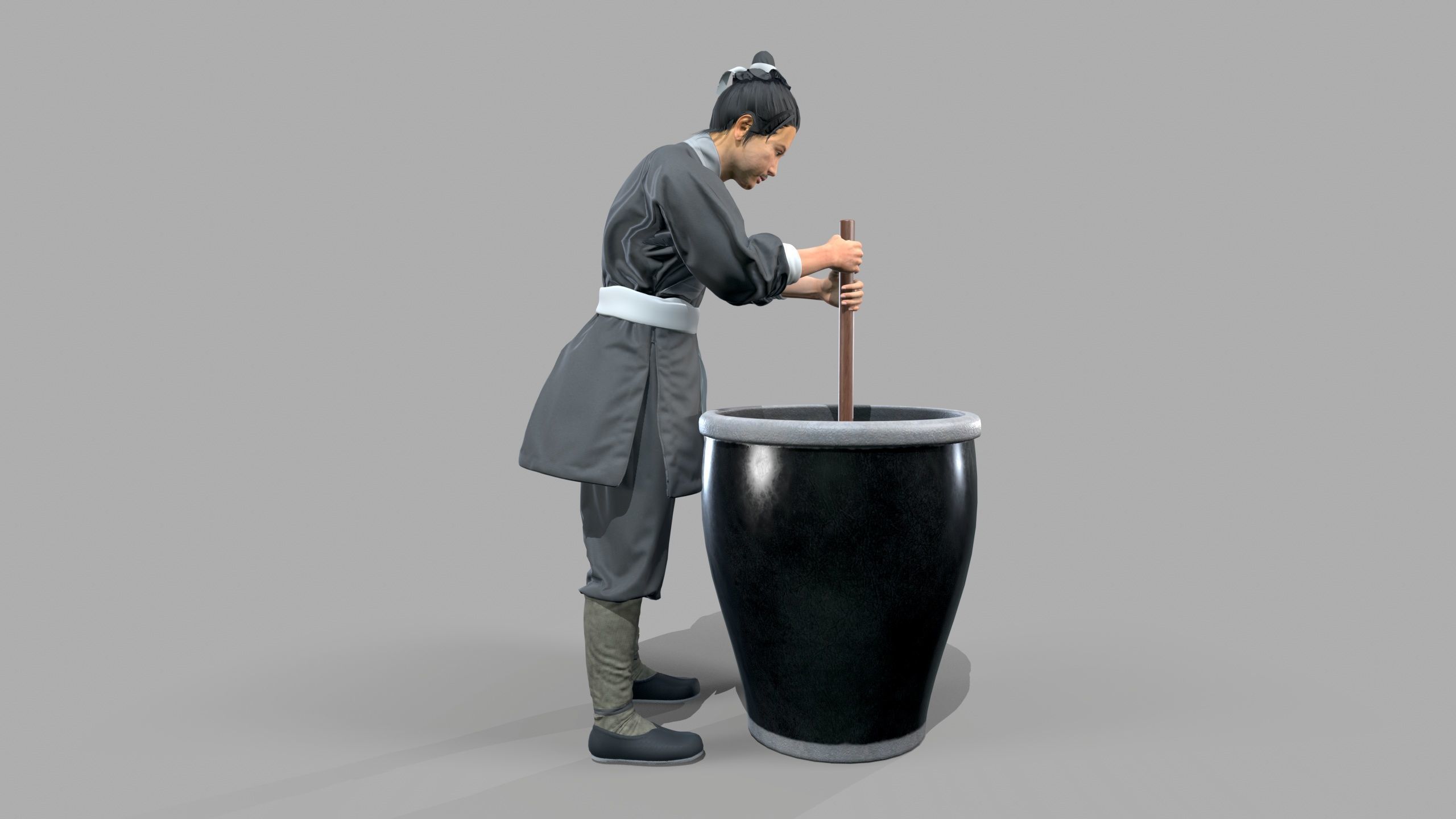 farmer avatar Low-poly 3D model_8