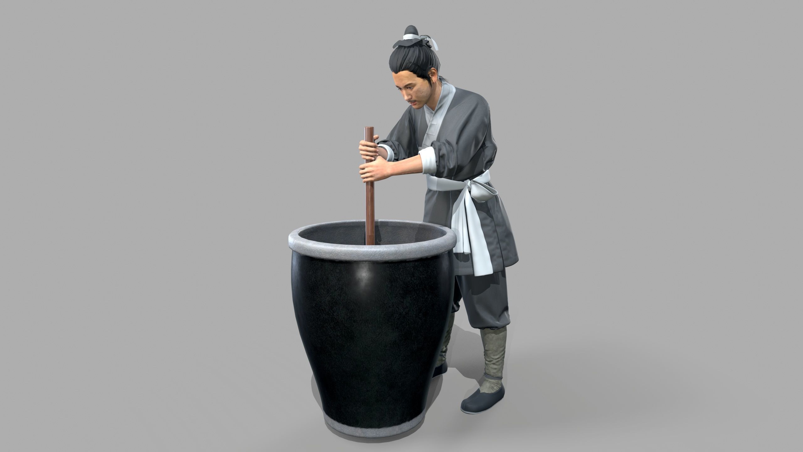 farmer avatar Low-poly 3D model_3