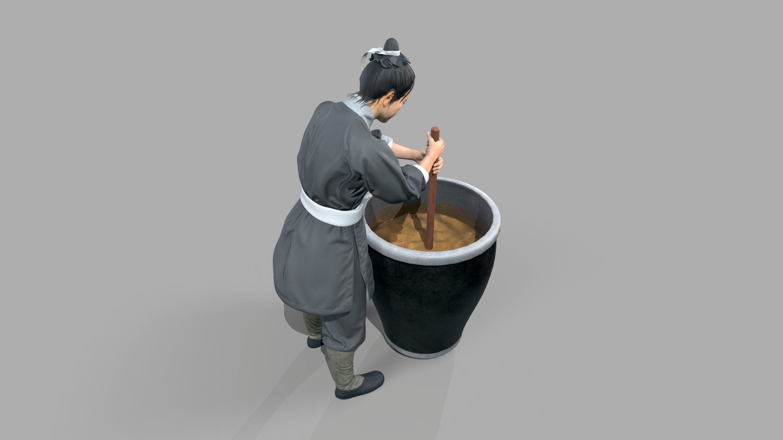 farmer avatar Low-poly 3D model_6