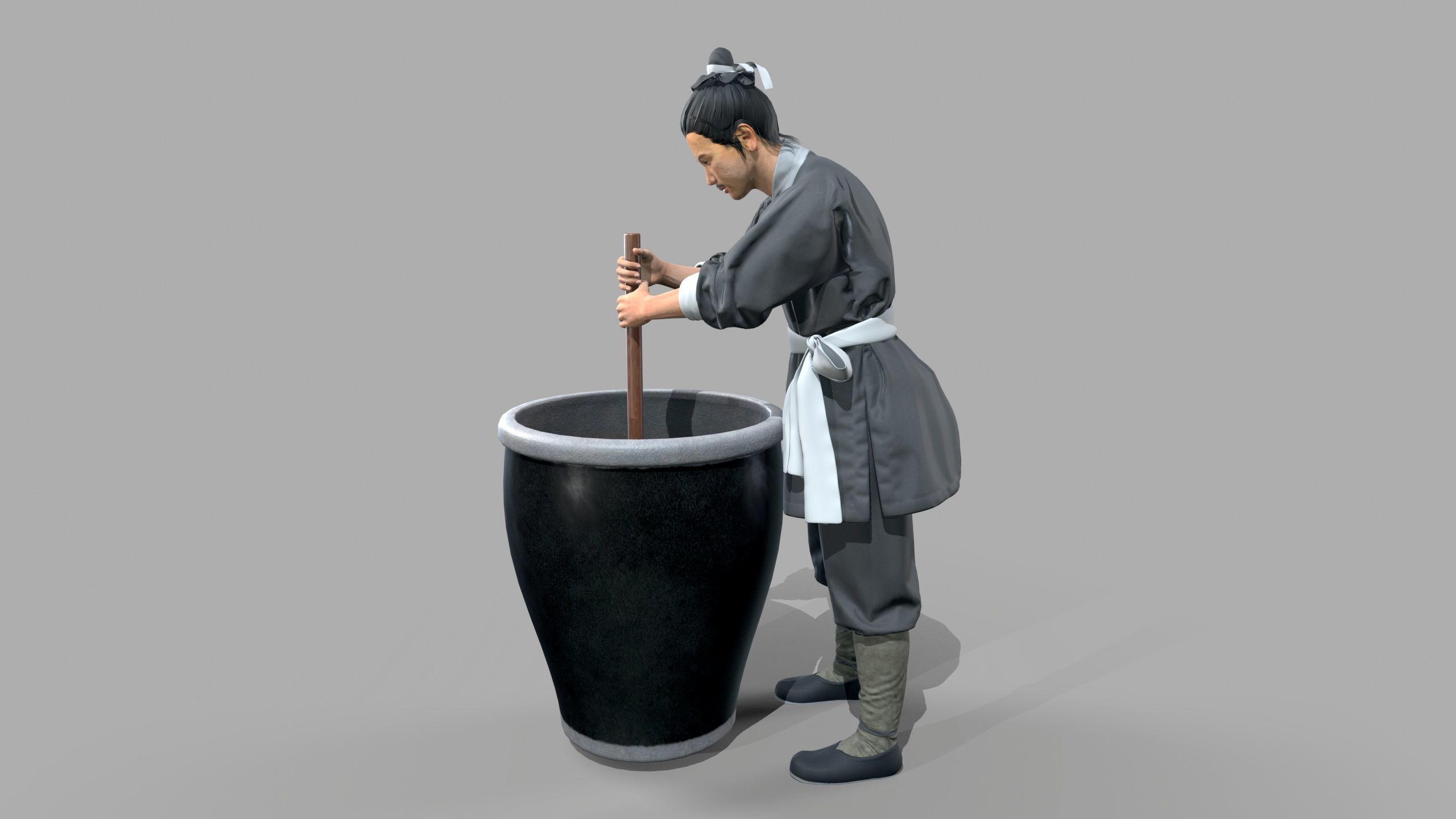 farmer avatar Low-poly 3D model_4