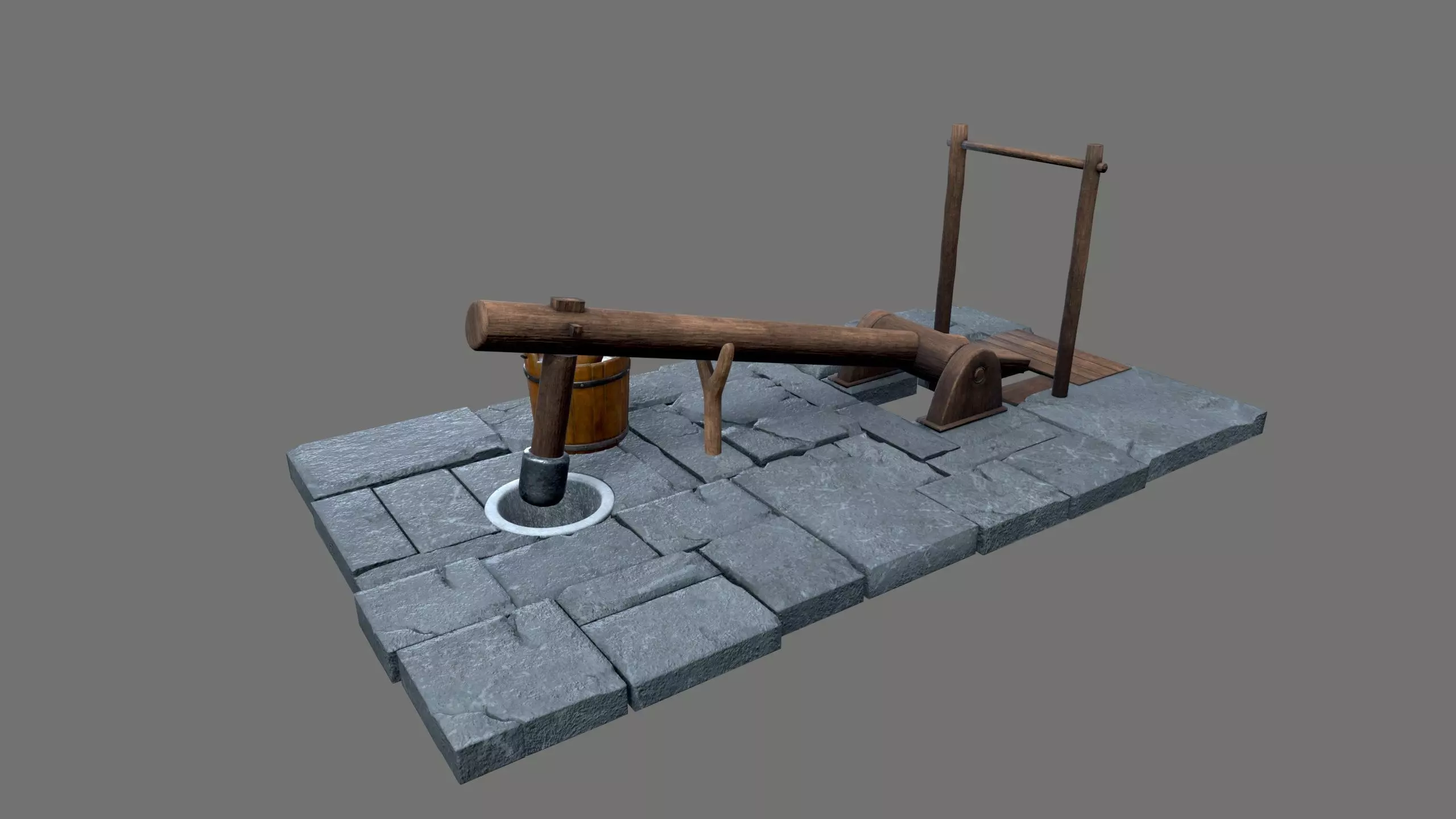 Mortar and pestle Low-poly 3D model_0