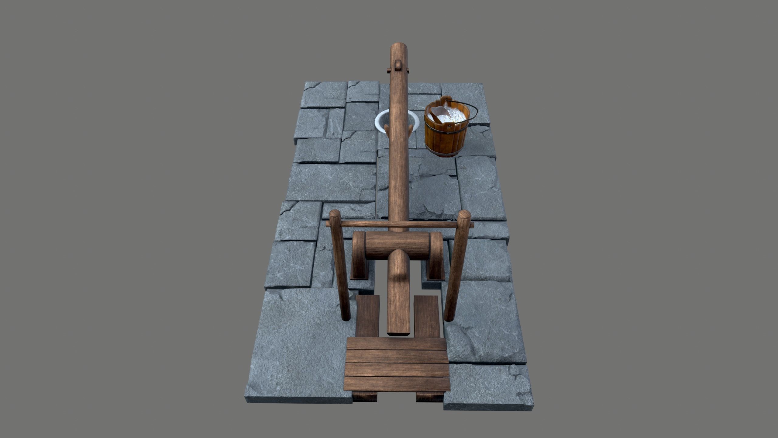 Mortar and pestle Low-poly 3D model_2