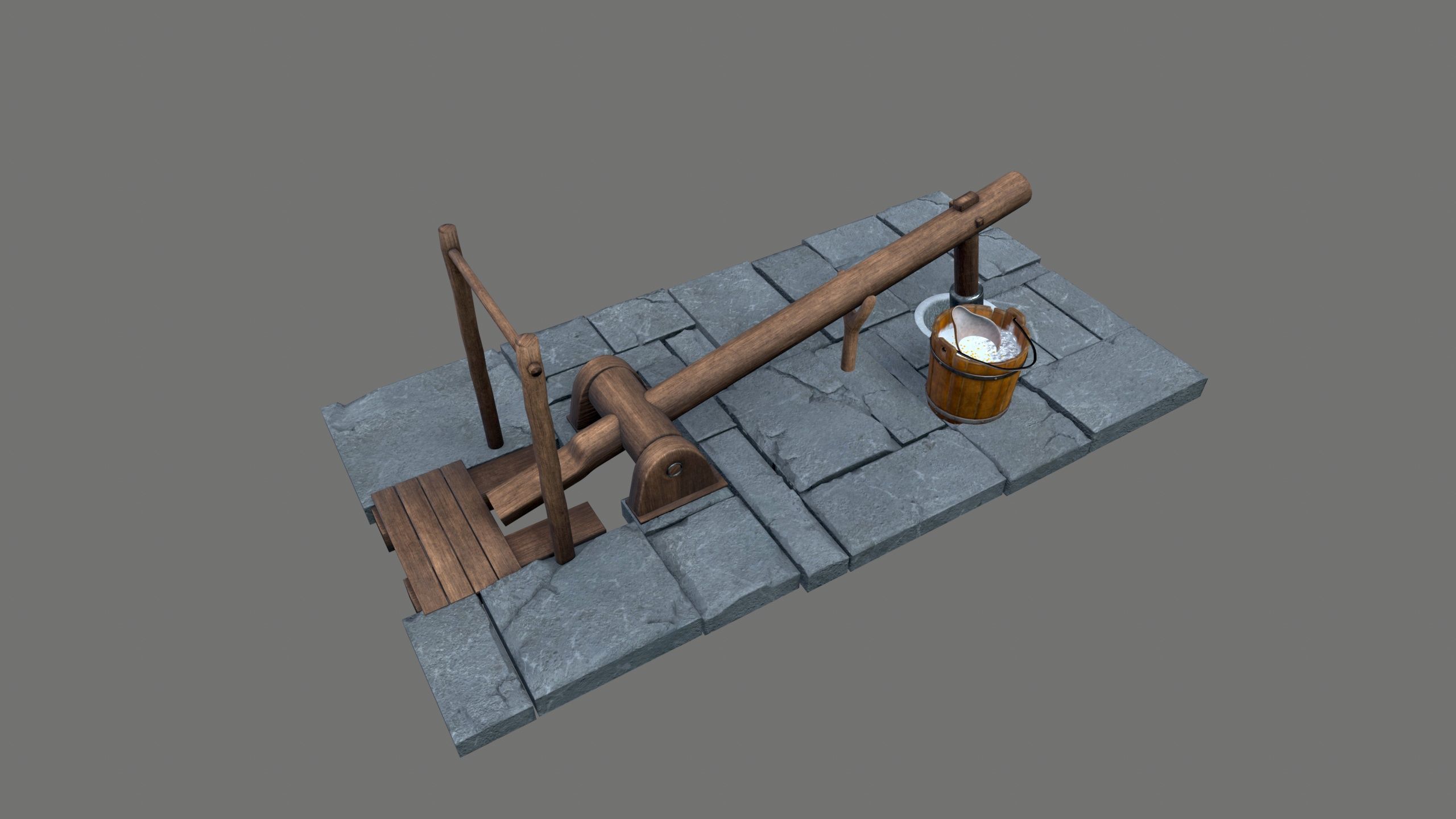 Mortar and pestle Low-poly 3D model_3