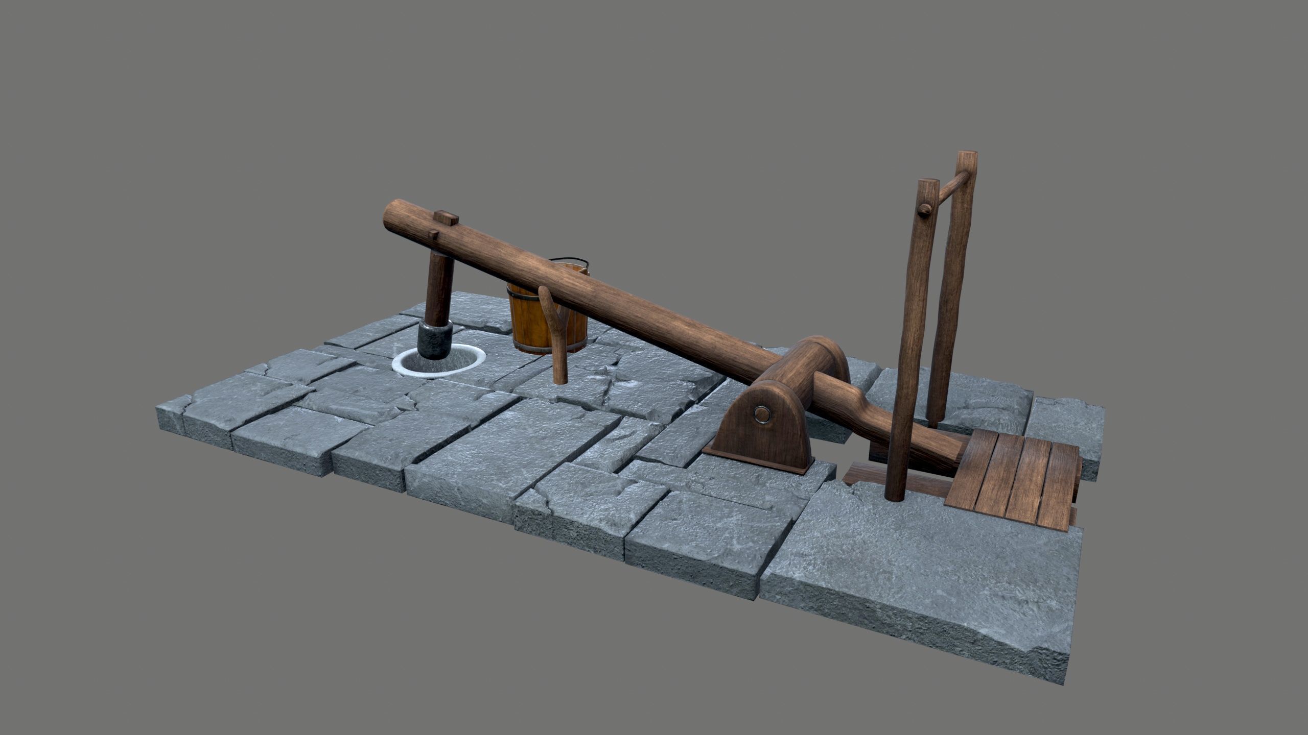 Mortar and pestle Low-poly 3D model_1