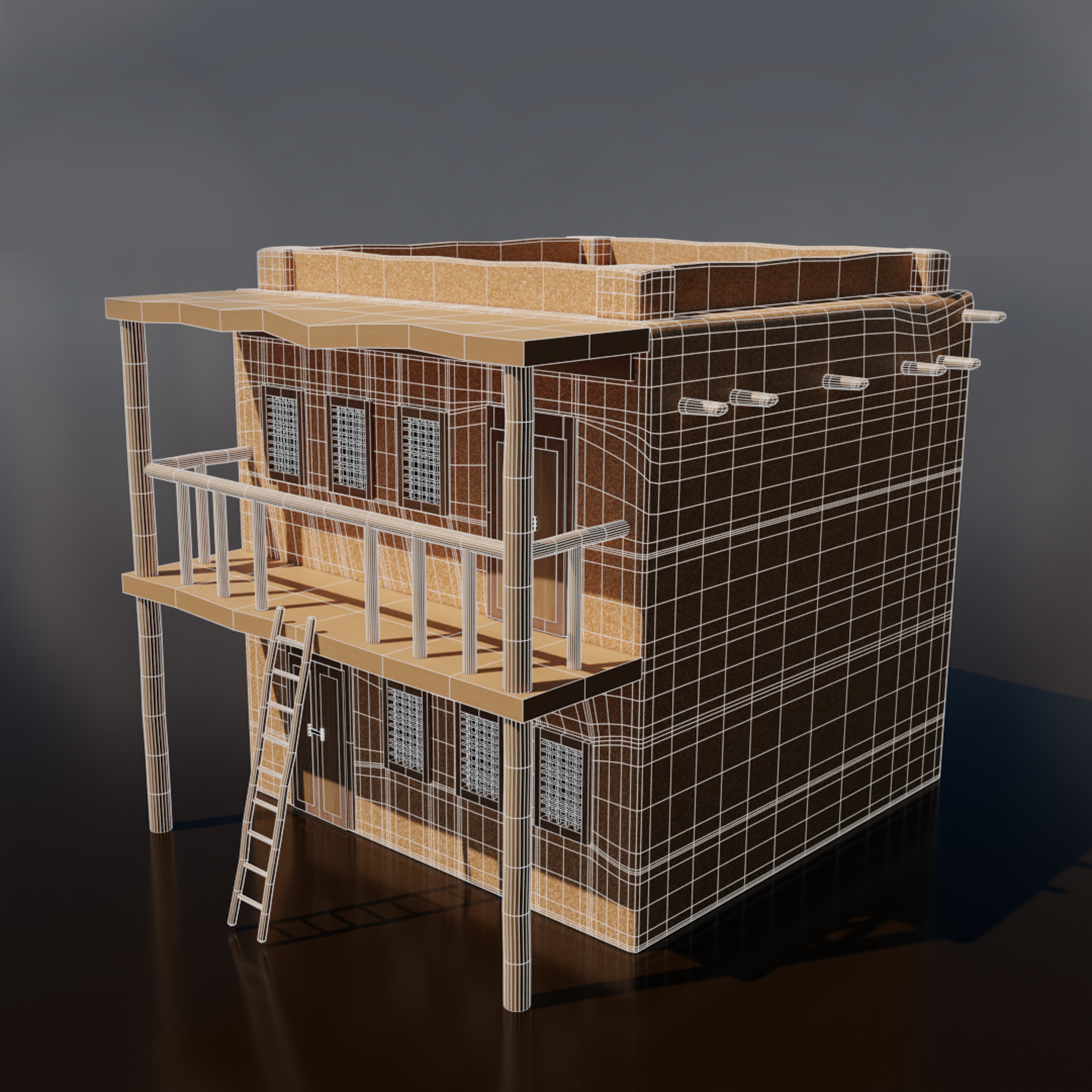 3D Model Desert House Pack Low Poly 3D model_4