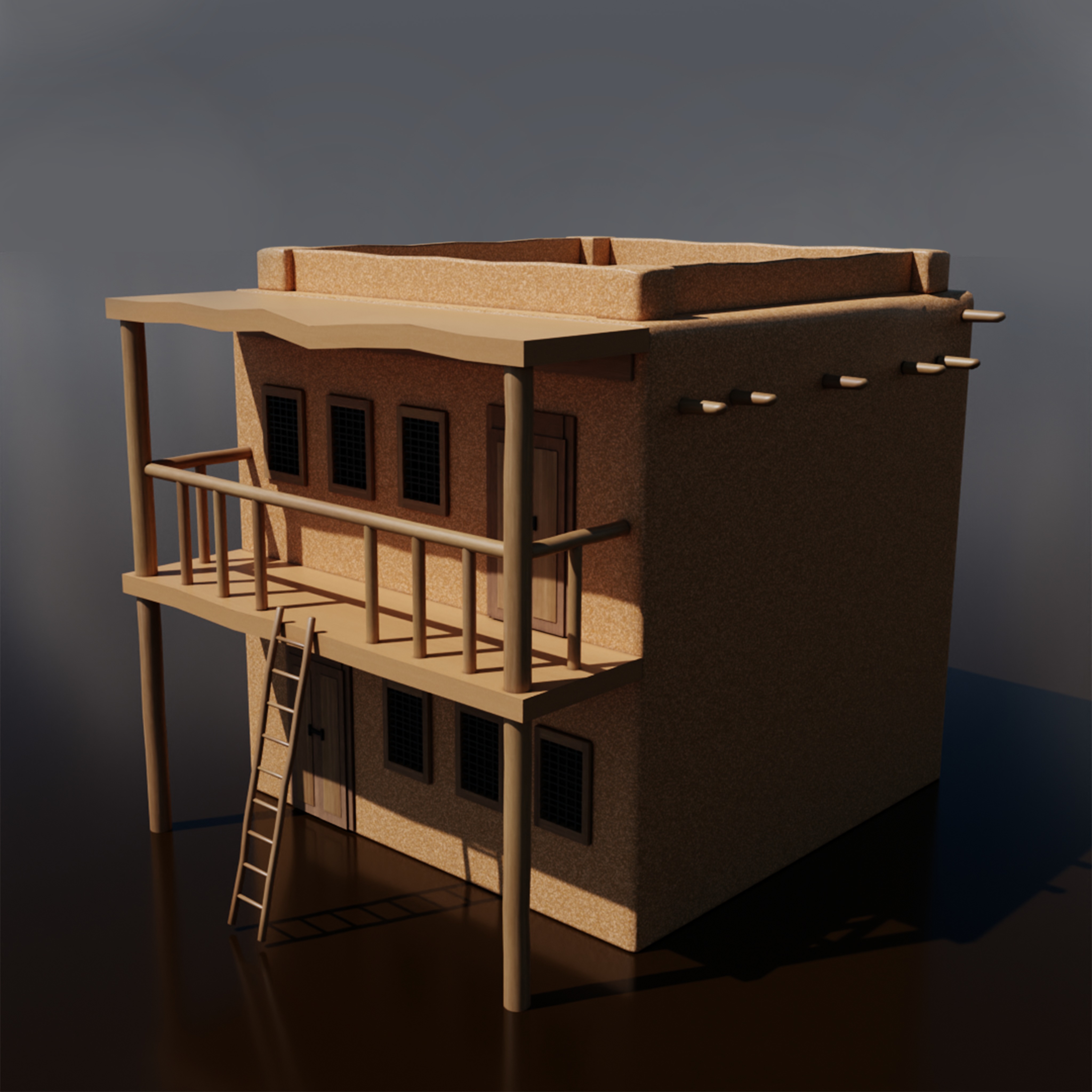 3D Model Desert House Pack Low Poly 3D model_13