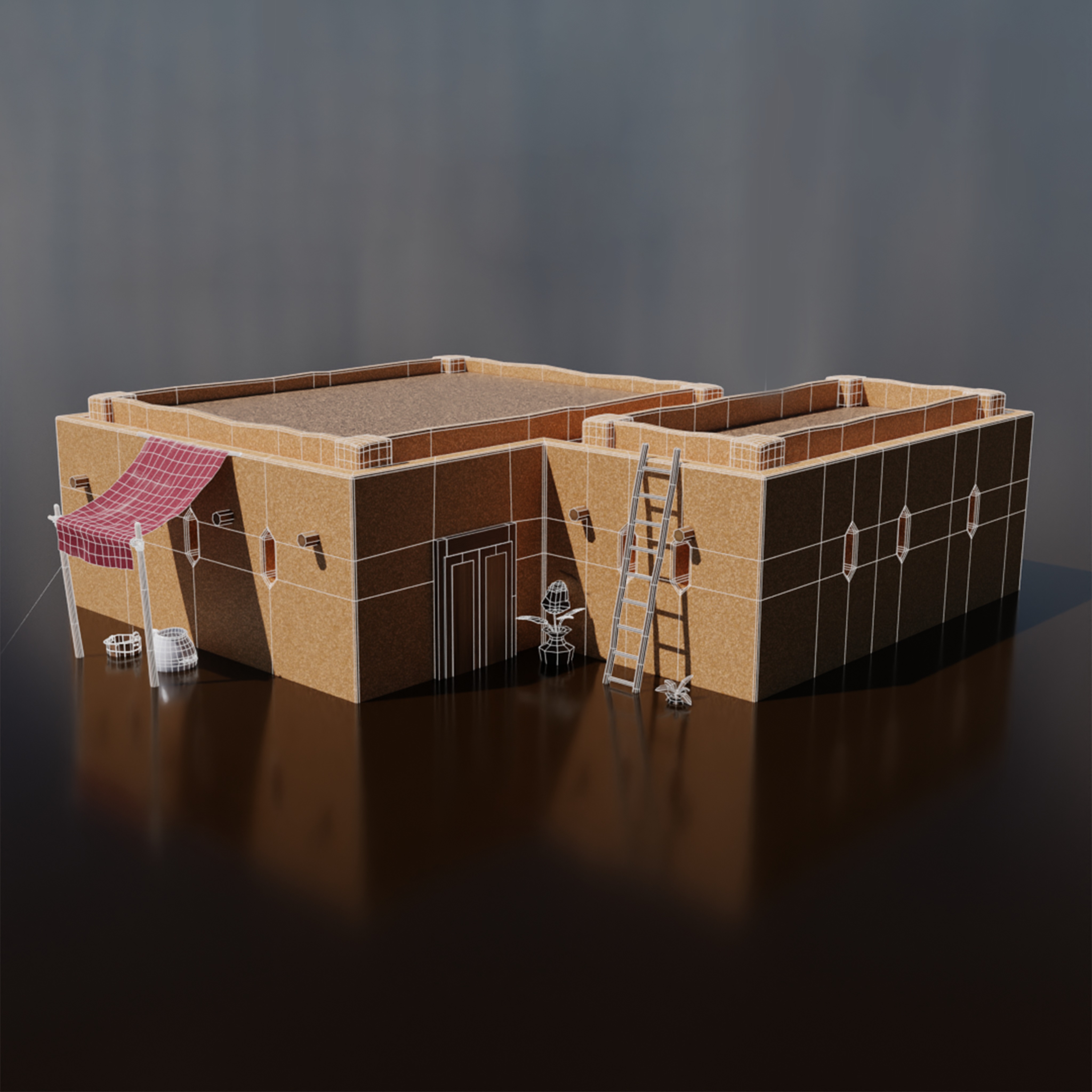3D Model Desert House Pack Low Poly 3D model_8