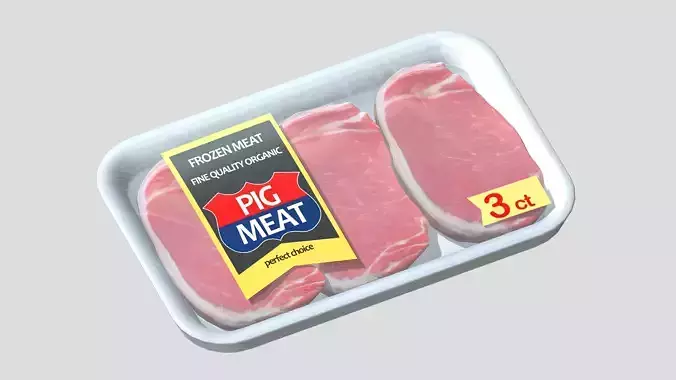 Suppermarket Packaged Meat 2 Low Poly Low-poly 3D model