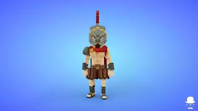 Barbarian Voxel Character - 3D Fantasy Game Asset