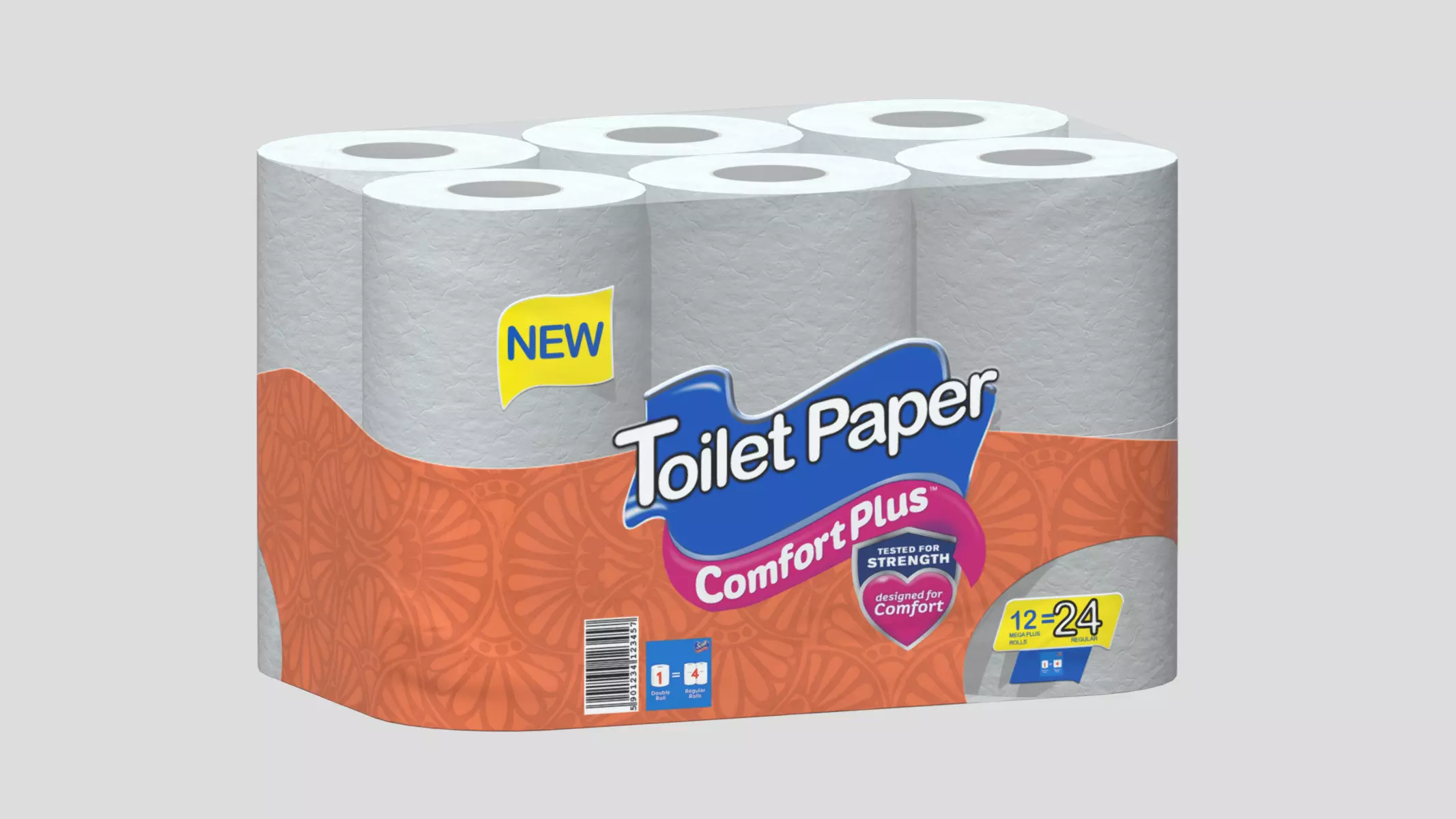 Toilet Paper Pack Low Poly Low-poly 3D model_0