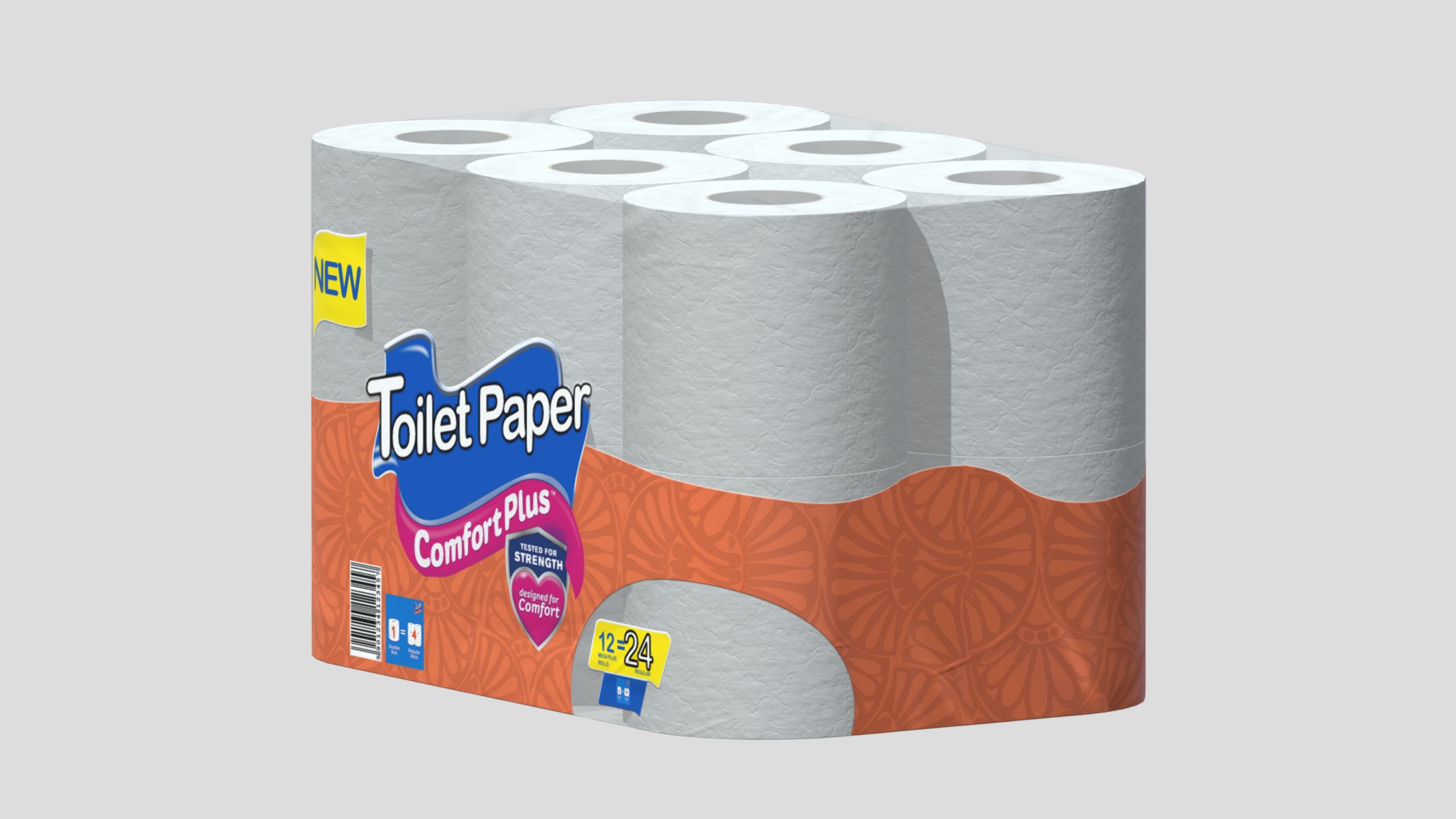 Toilet Paper Pack Low Poly Low-poly 3D model_2
