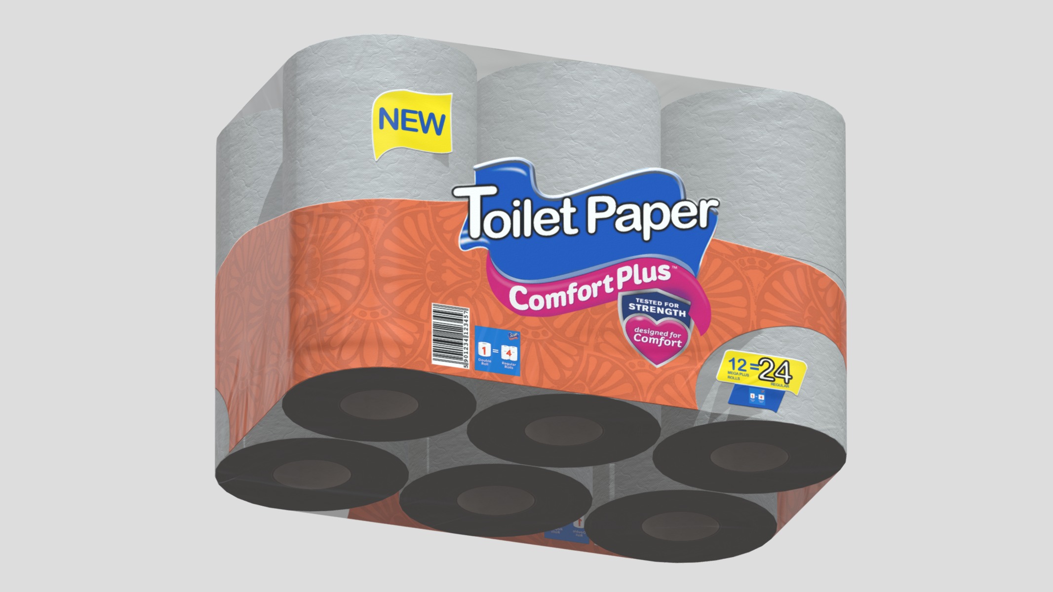 Toilet Paper Pack Low Poly Low-poly 3D model_10
