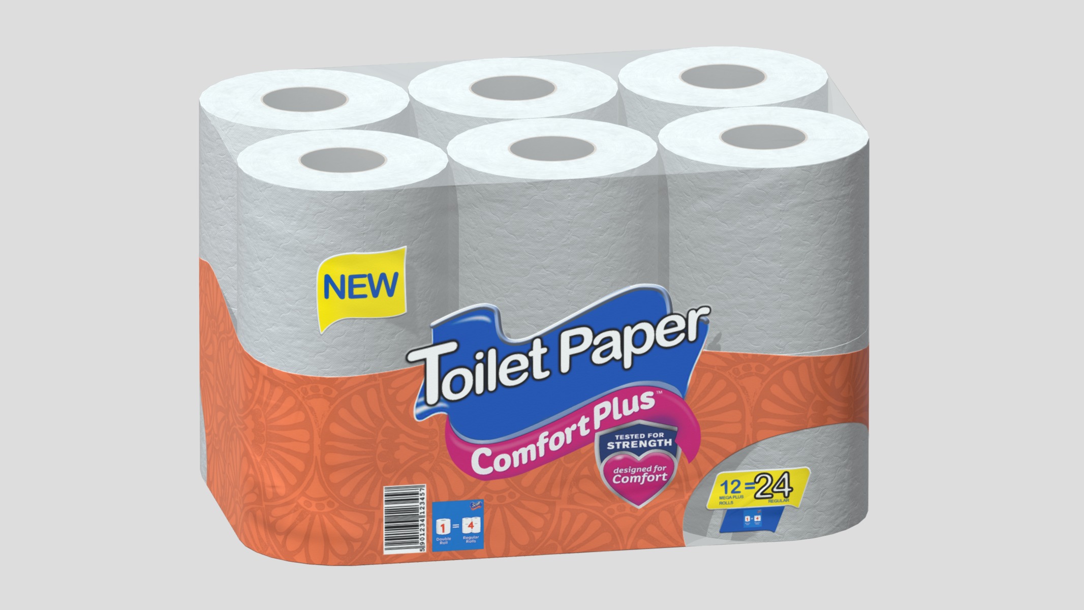 Toilet Paper Pack Low Poly Low-poly 3D model_4