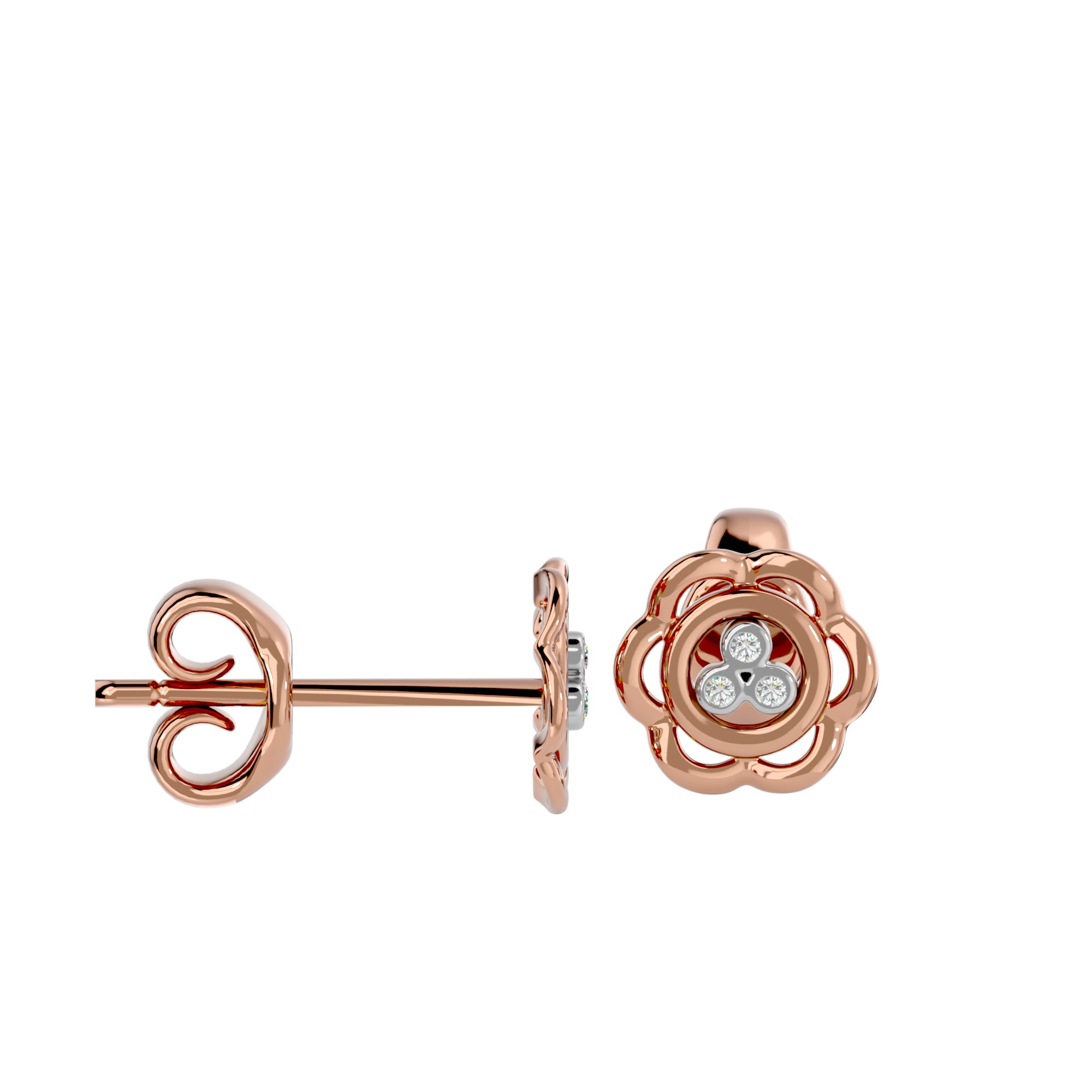 Light Minimalist Diamond Earrings 3D print model_11