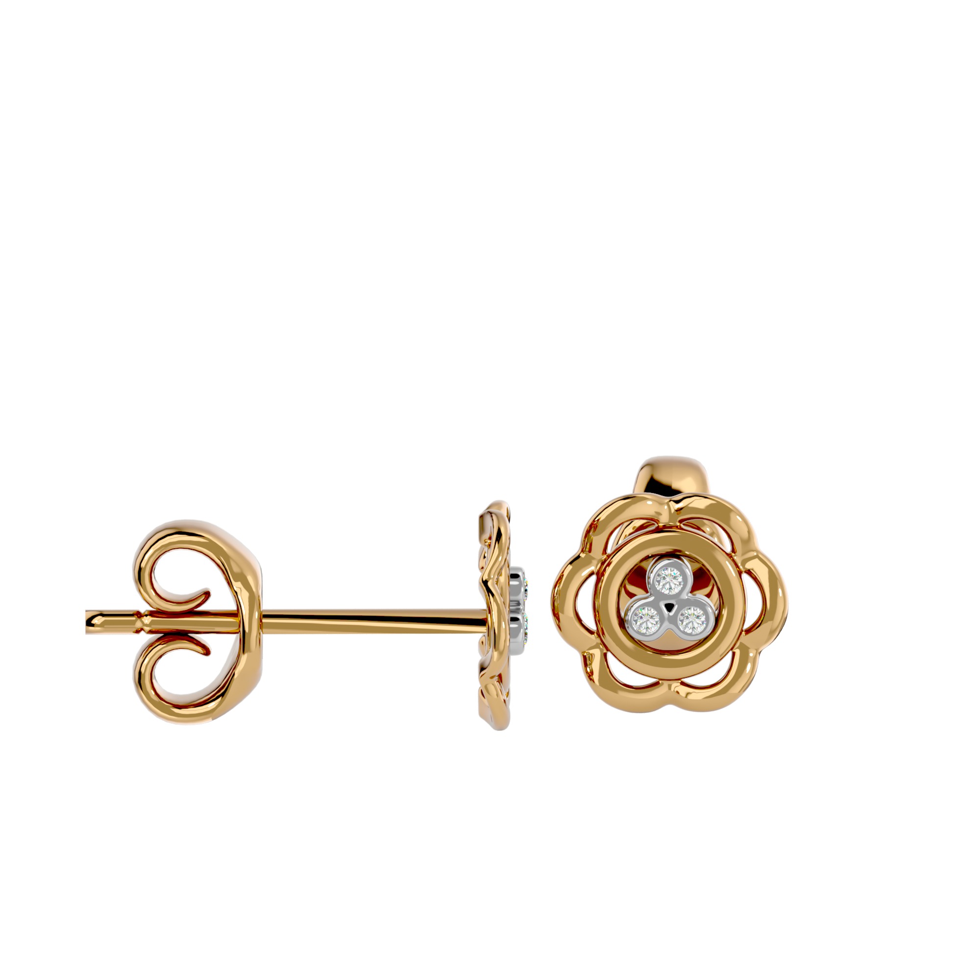 Light Minimalist Diamond Earrings 3D print model_10