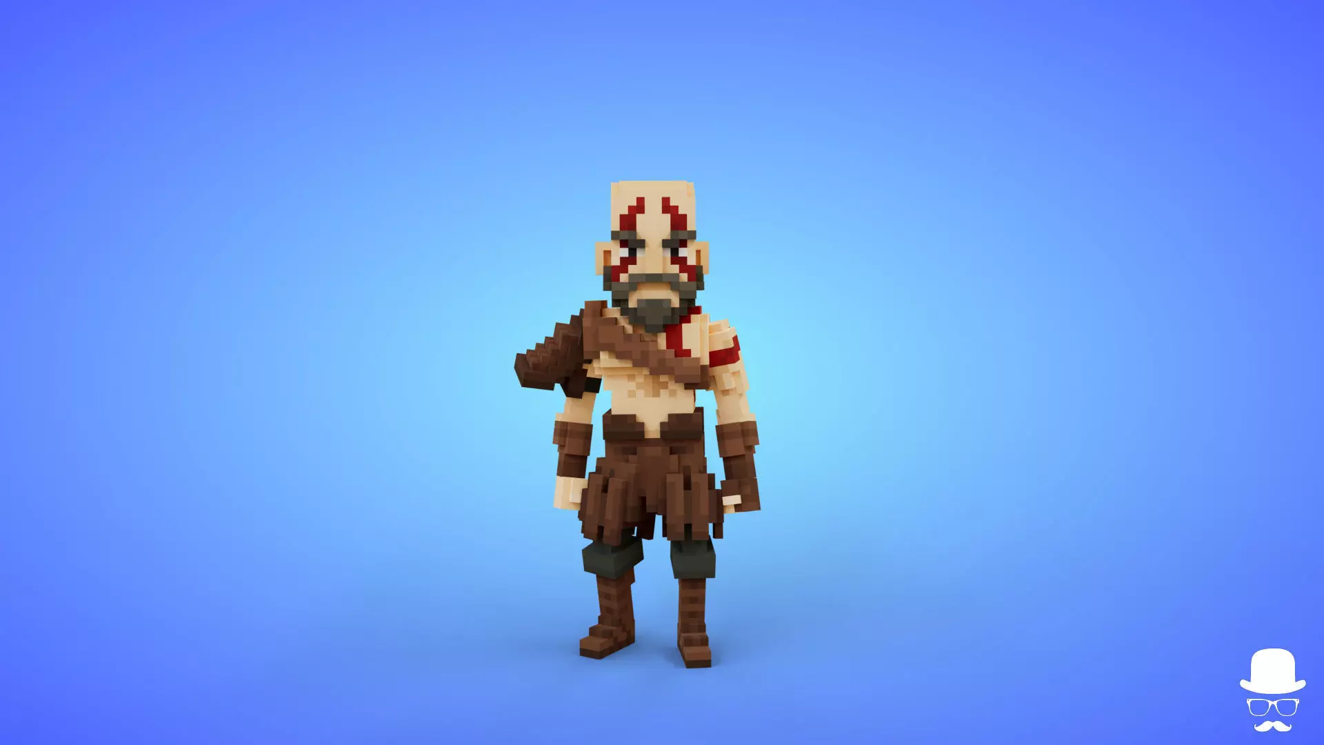 Barbarian Voxel Character - 3D Fantasy Game Asset Low-poly 3D model
