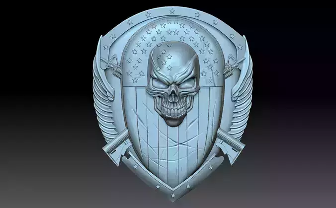 Shield and skull