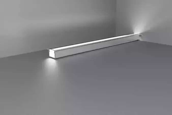 Aluminum profile with LED strip and diffuser
