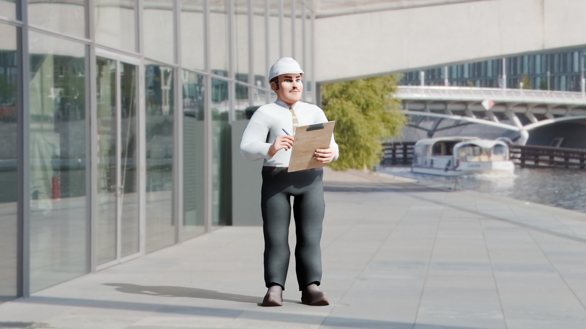 Construction Jobs - Construction Inspector Low-poly 3D model_5