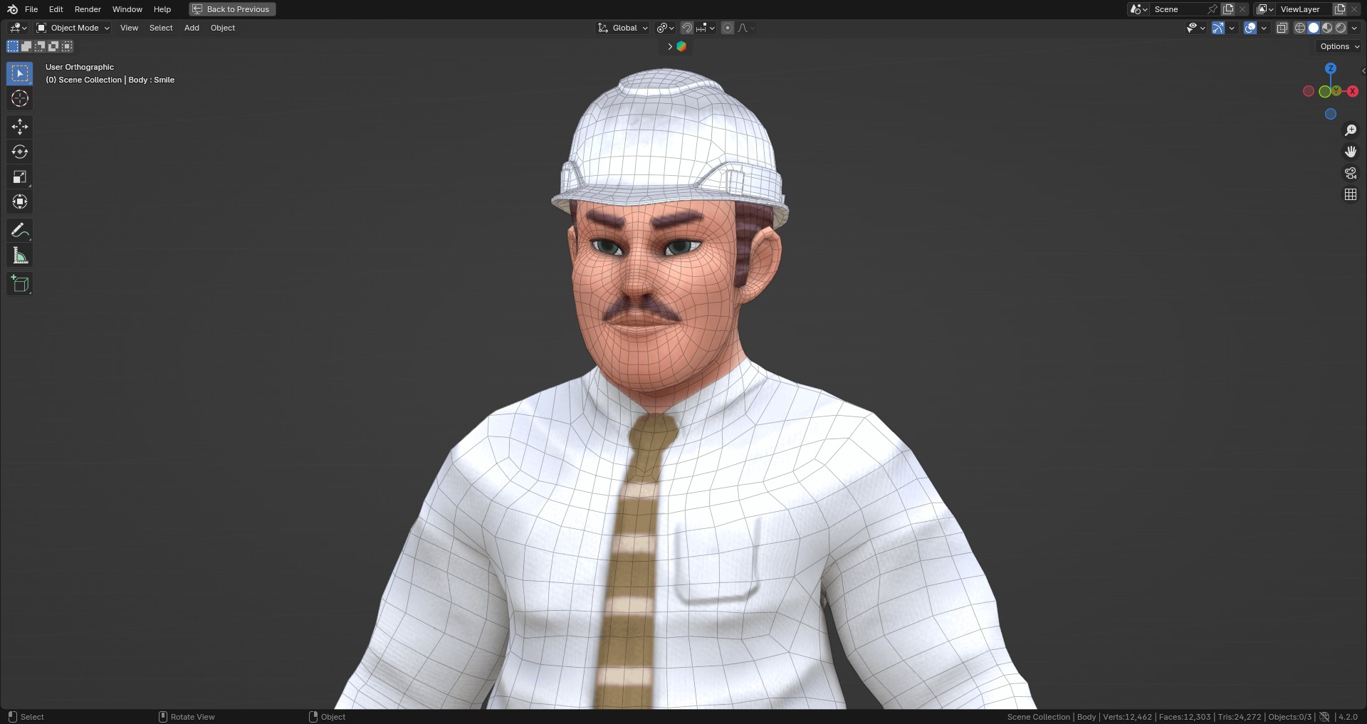 Construction Jobs - Construction Inspector Low-poly 3D model_6