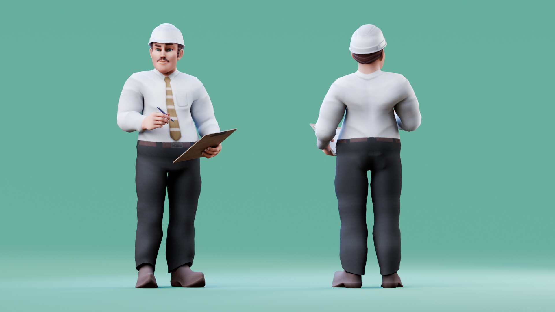 Construction Jobs - Construction Inspector Low-poly 3D model_1