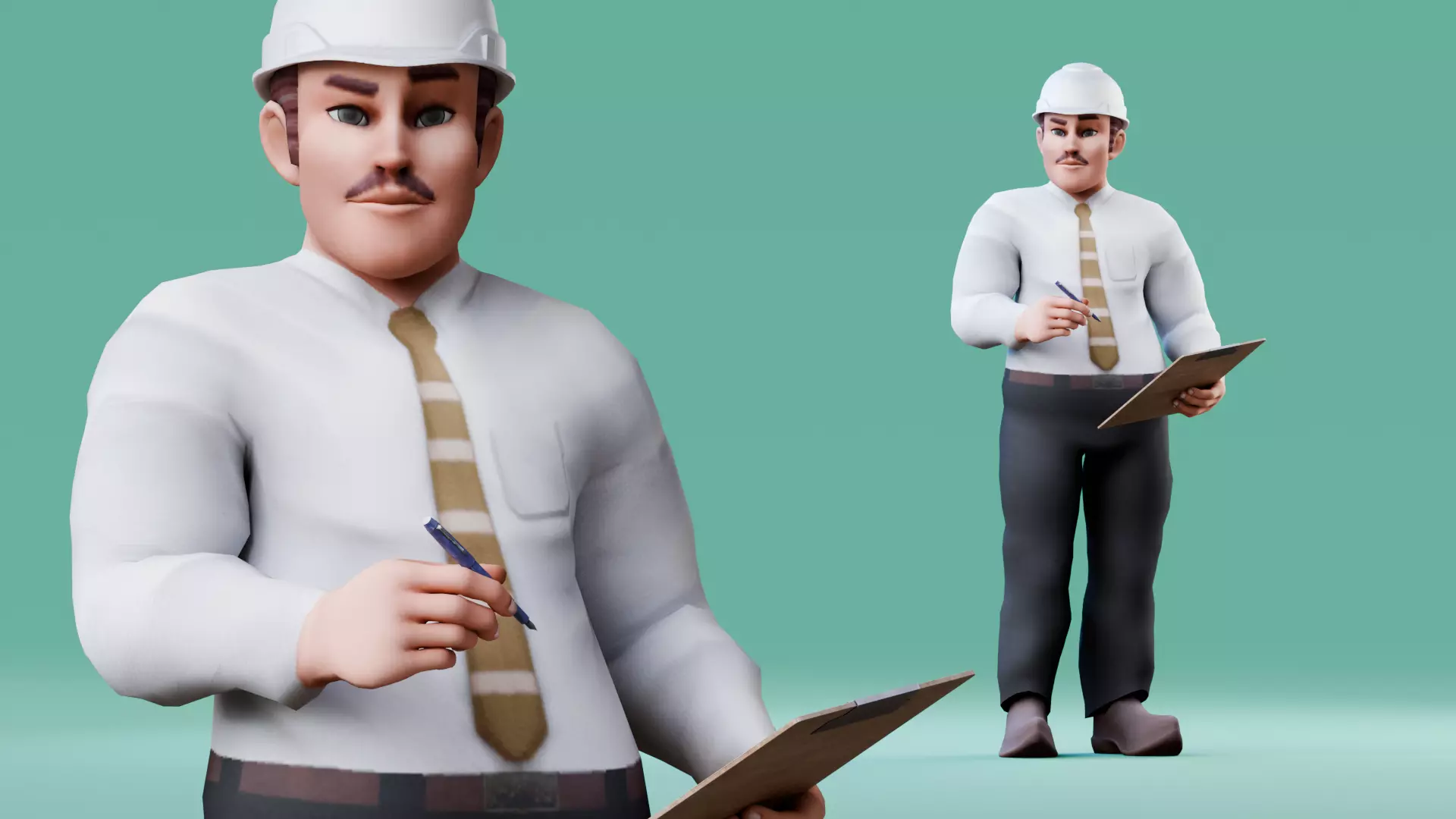 Construction Jobs - Construction Inspector Low-poly 3D model_0