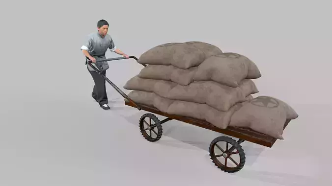 worker avatar Low-poly 3D model