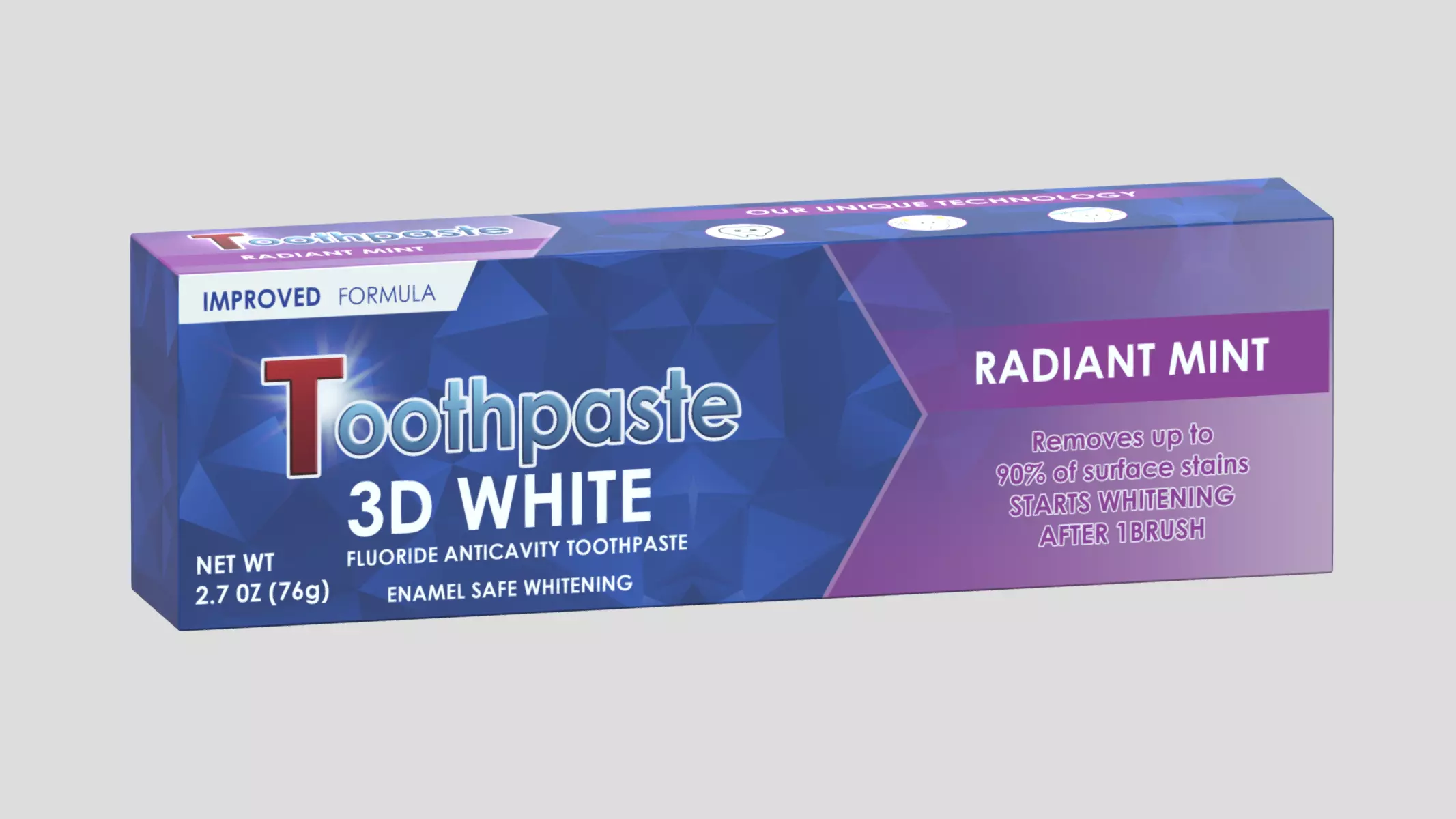 Toothpaste Box Low Poly Low-poly 3D model