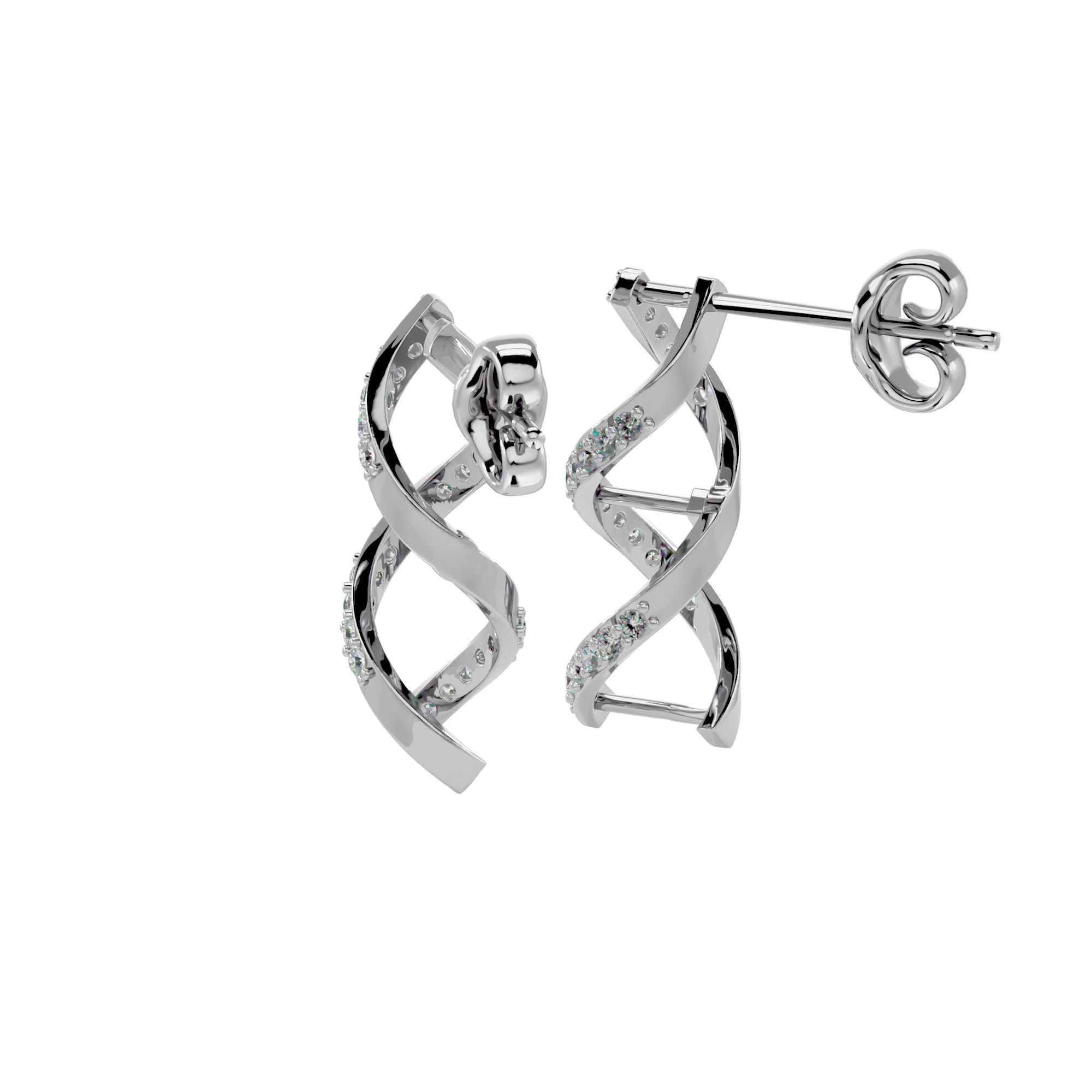 Light Minimalist Diamond Earrings 3D print model_6