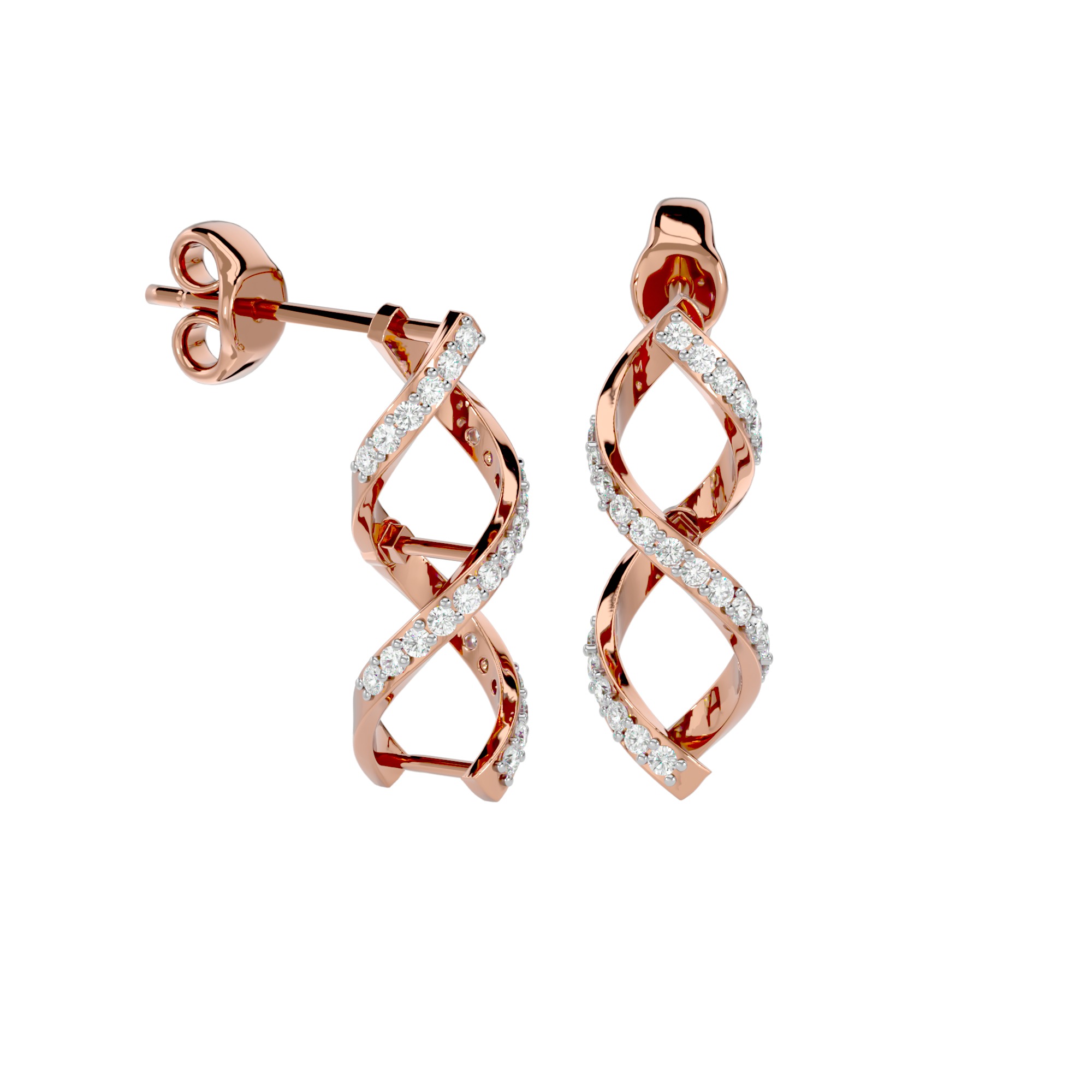 Light Minimalist Diamond Earrings 3D print model_9