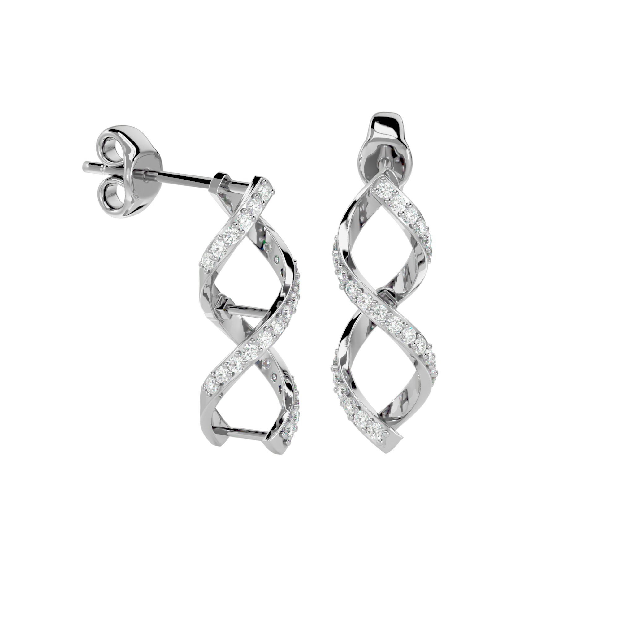 Light Minimalist Diamond Earrings 3D print model_7