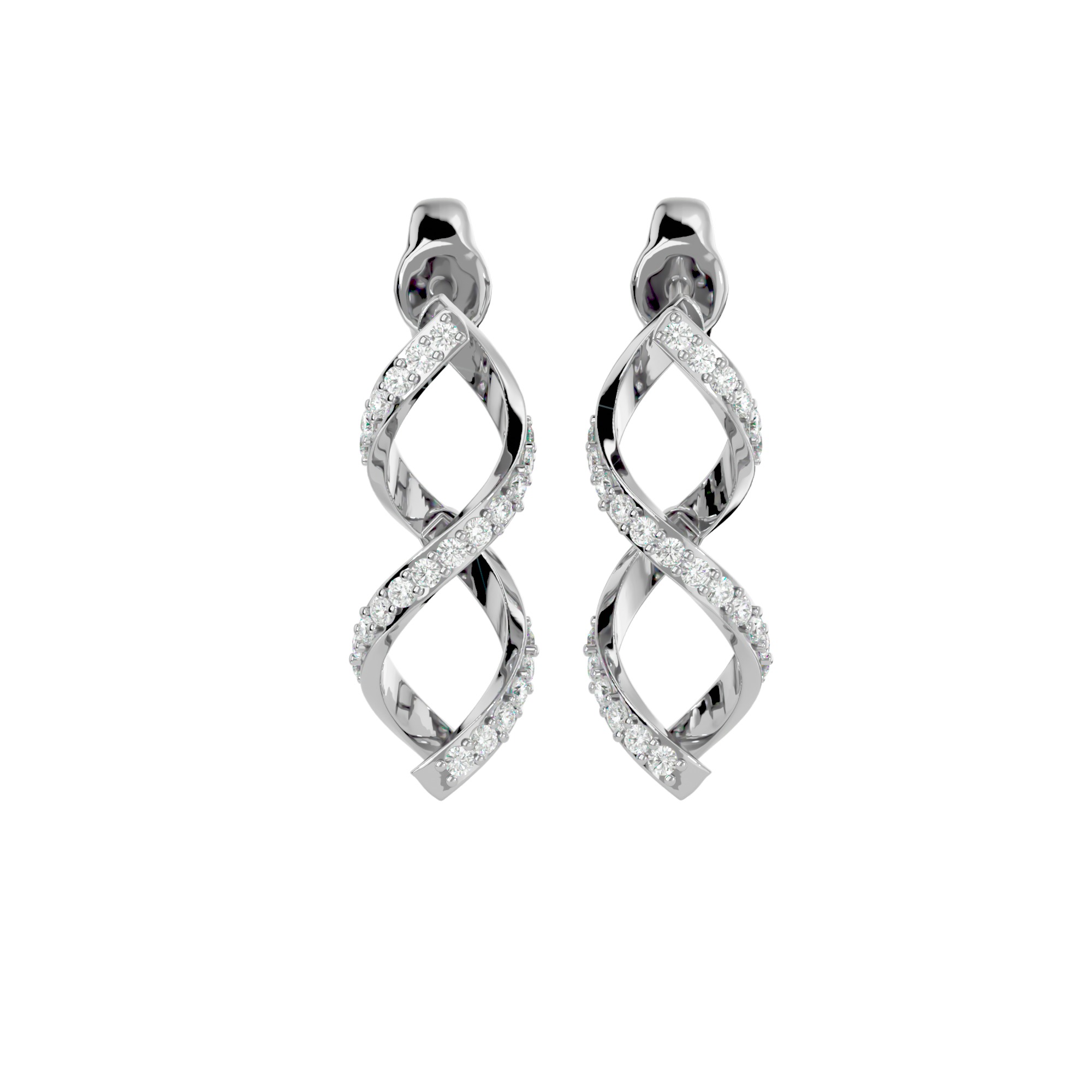 Light Minimalist Diamond Earrings 3D print model_2