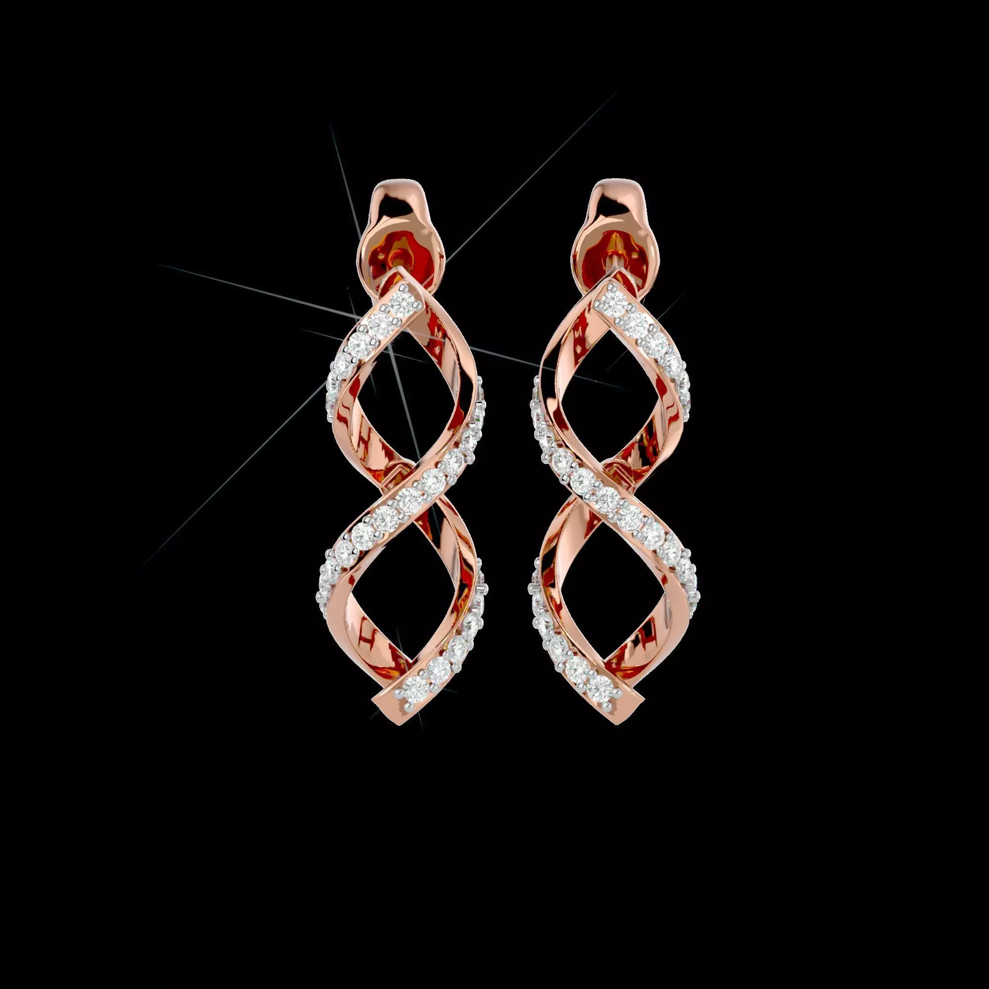 Light Minimalist Diamond Earrings 3D print model_0