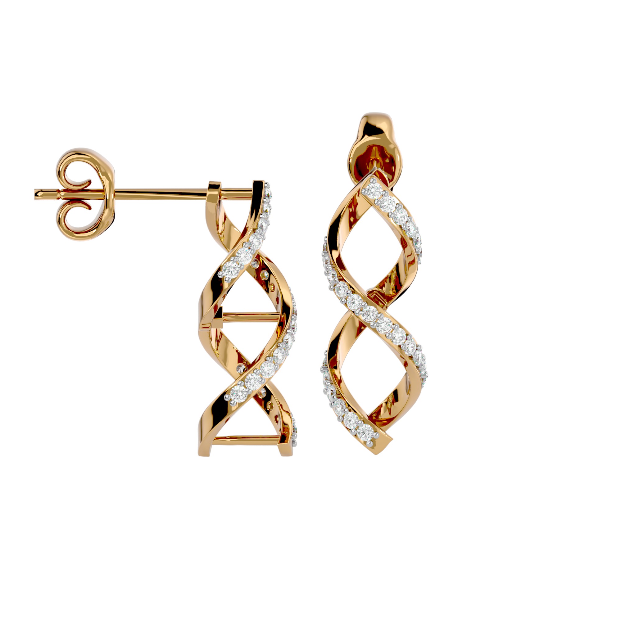 Light Minimalist Diamond Earrings 3D print model_10