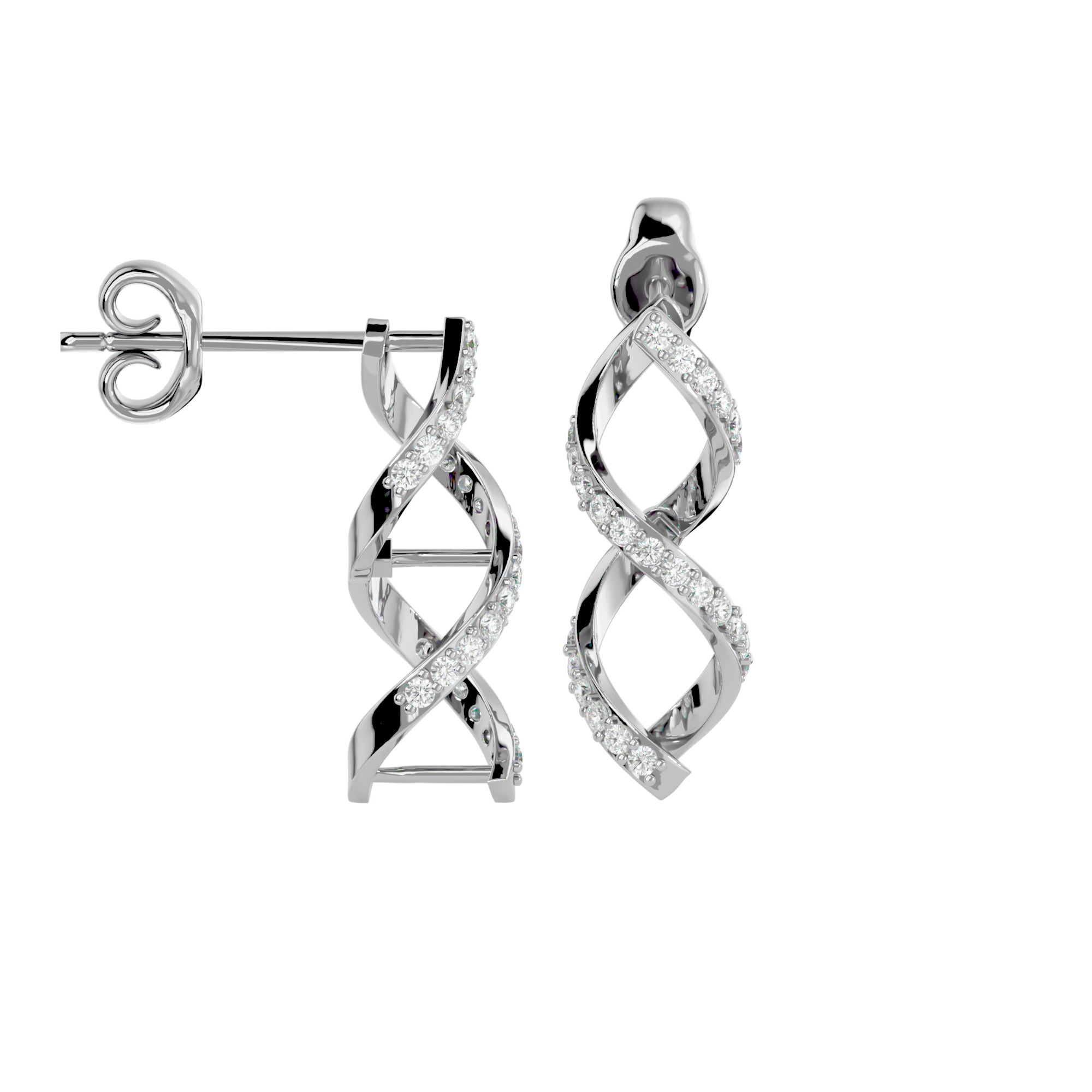 Light Minimalist Diamond Earrings 3D print model_12