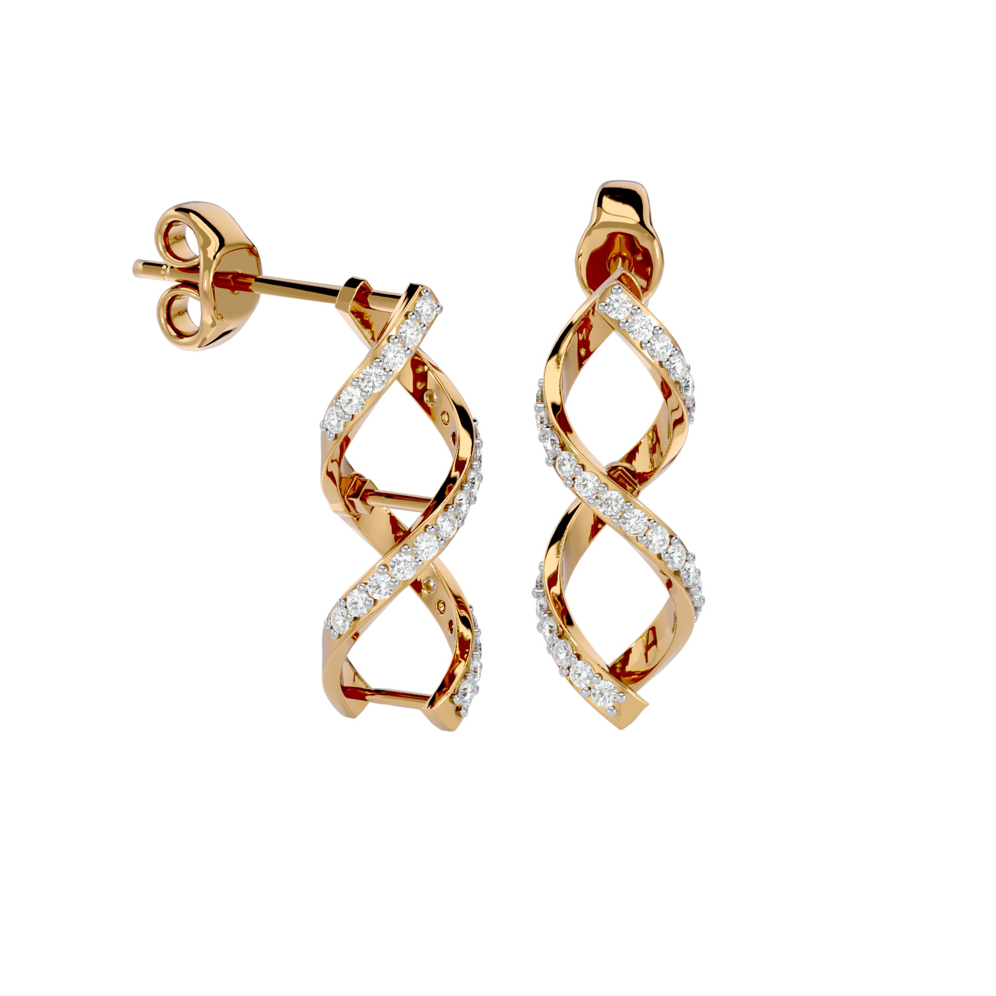 Light Minimalist Diamond Earrings 3D print model_8