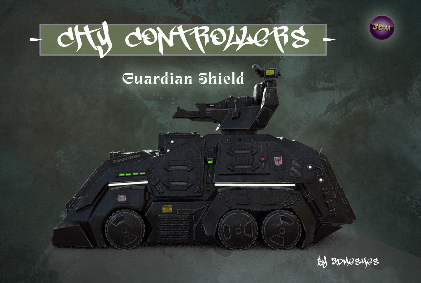 City Controllers - Guardian Shield - PBR lowpoly Low-poly 3D model_12