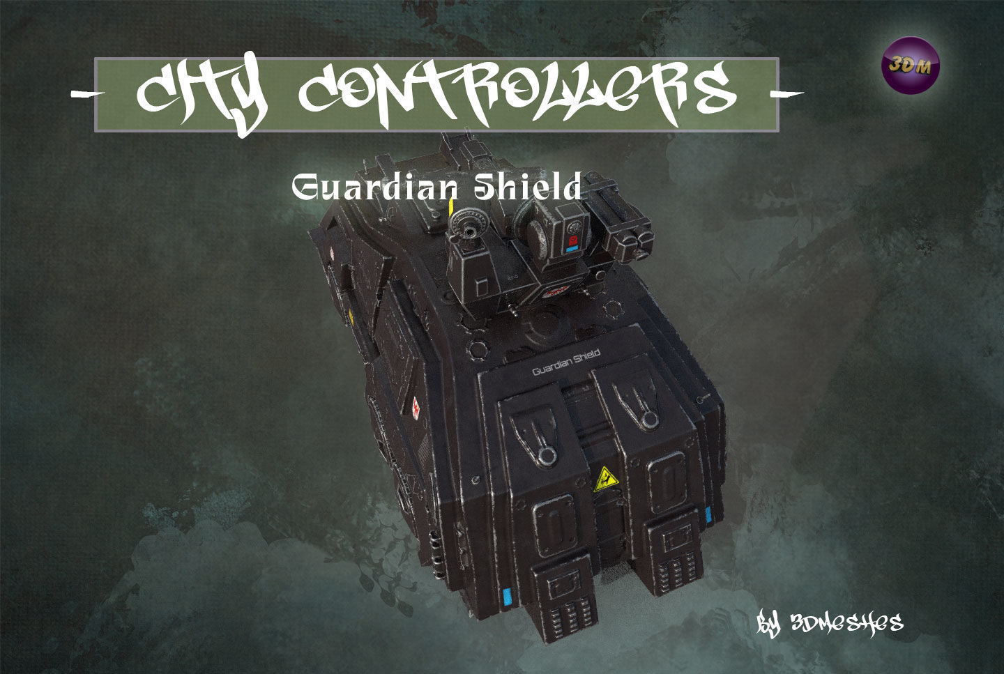 City Controllers - Guardian Shield - PBR lowpoly Low-poly 3D model_3