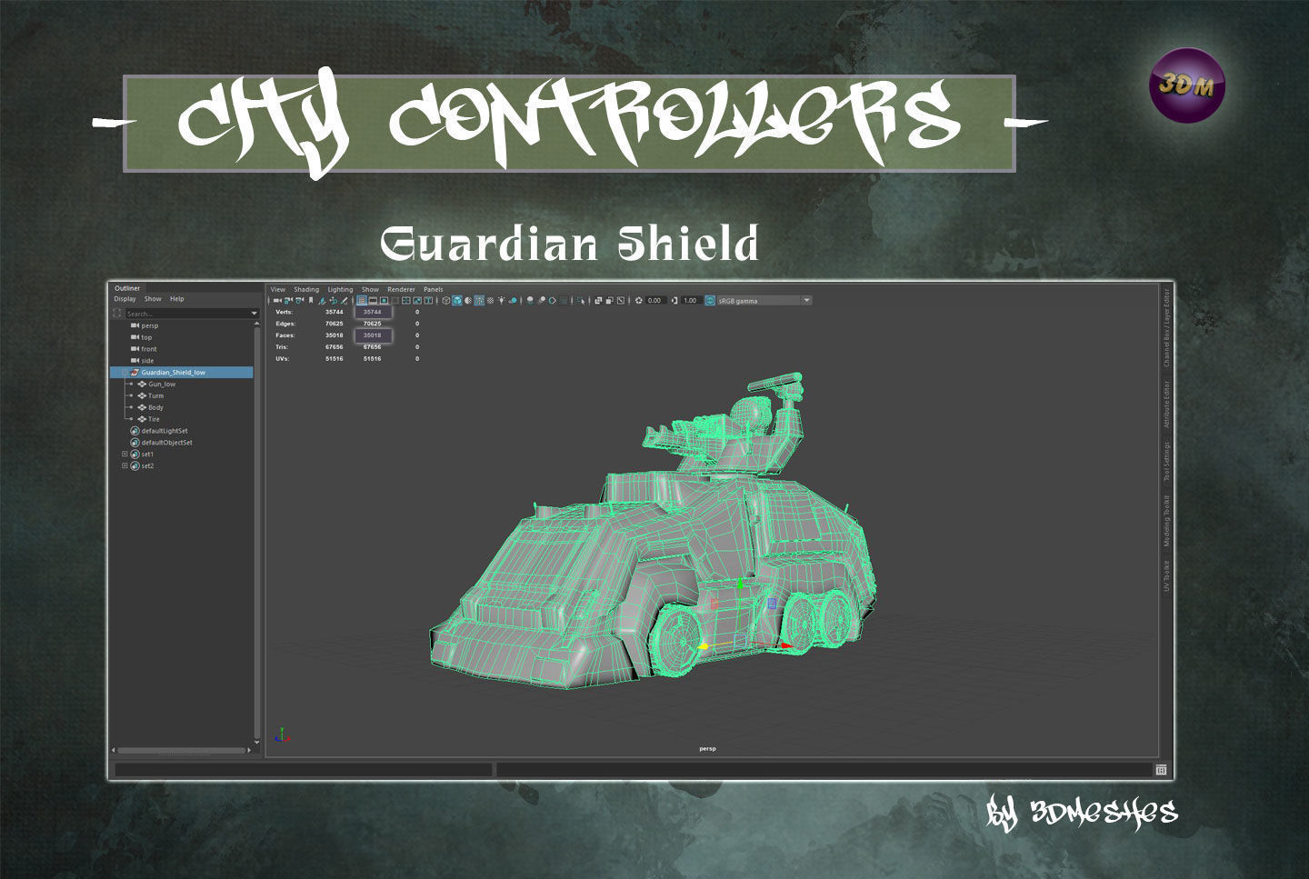 City Controllers - Guardian Shield - PBR lowpoly Low-poly 3D model_34
