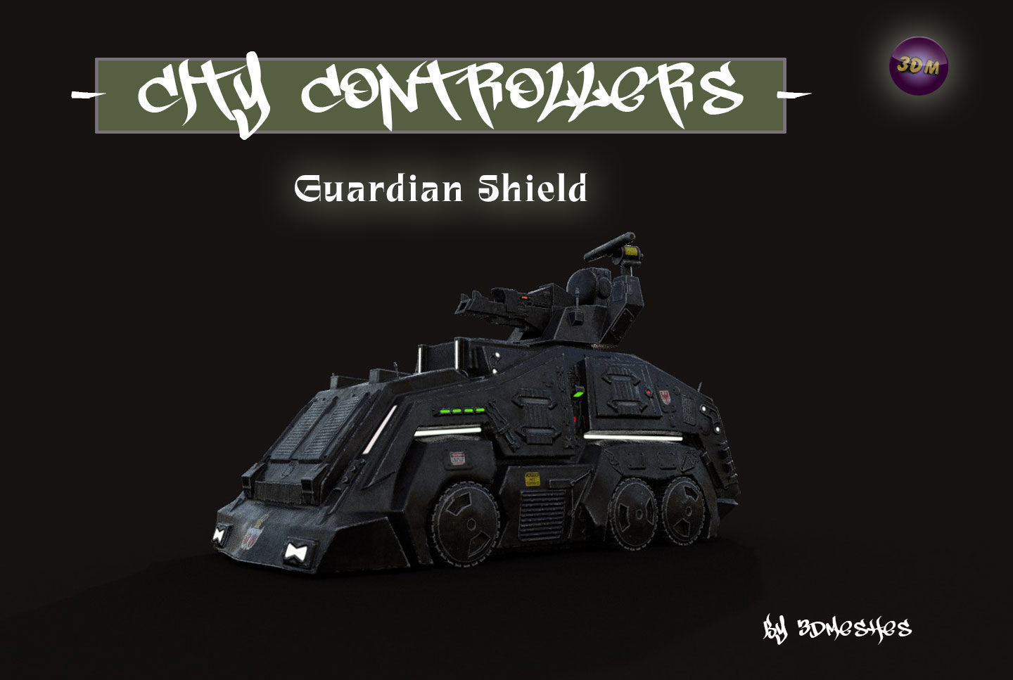 City Controllers - Guardian Shield - PBR lowpoly Low-poly 3D model_15