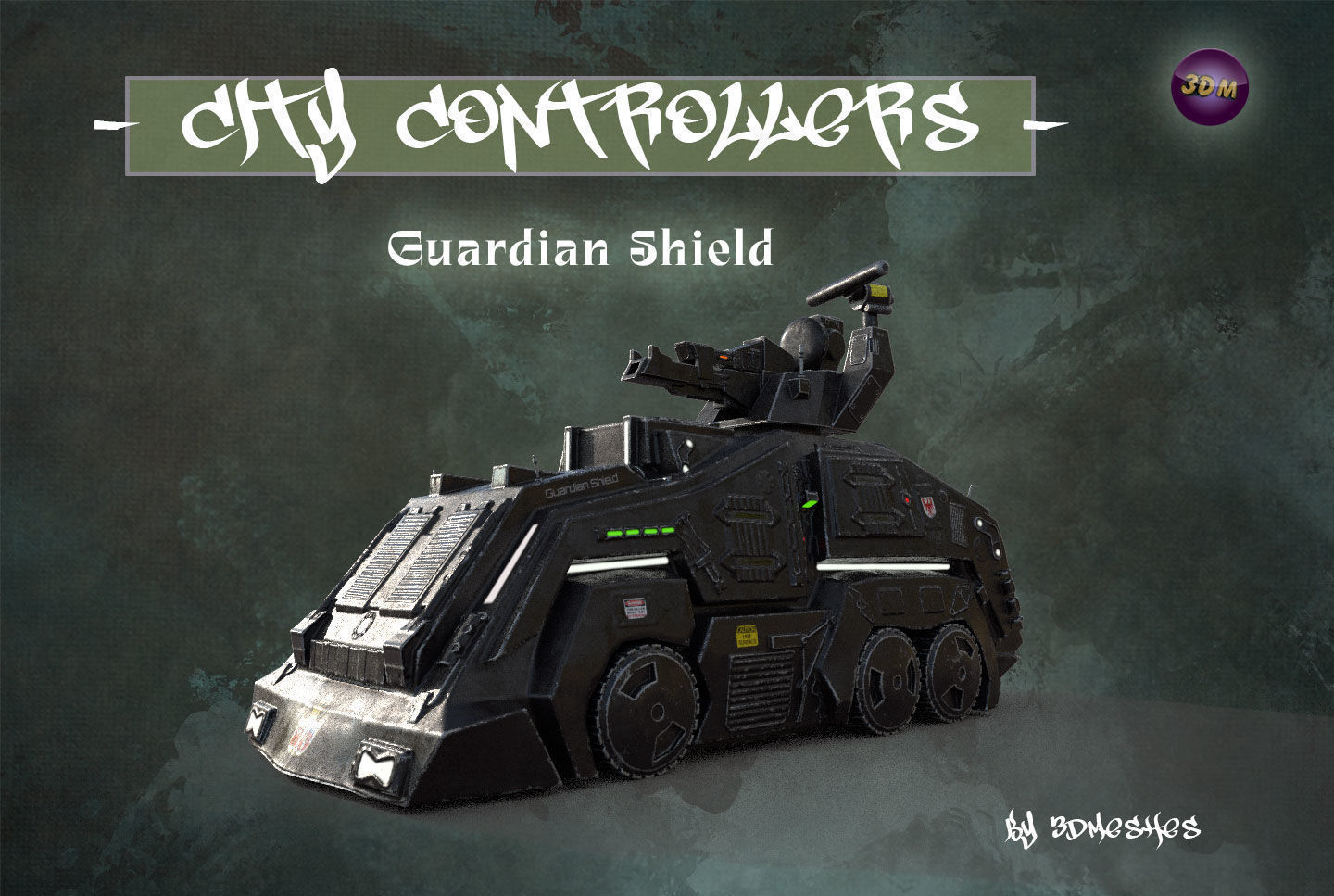 City Controllers - Guardian Shield - PBR lowpoly Low-poly 3D model_13