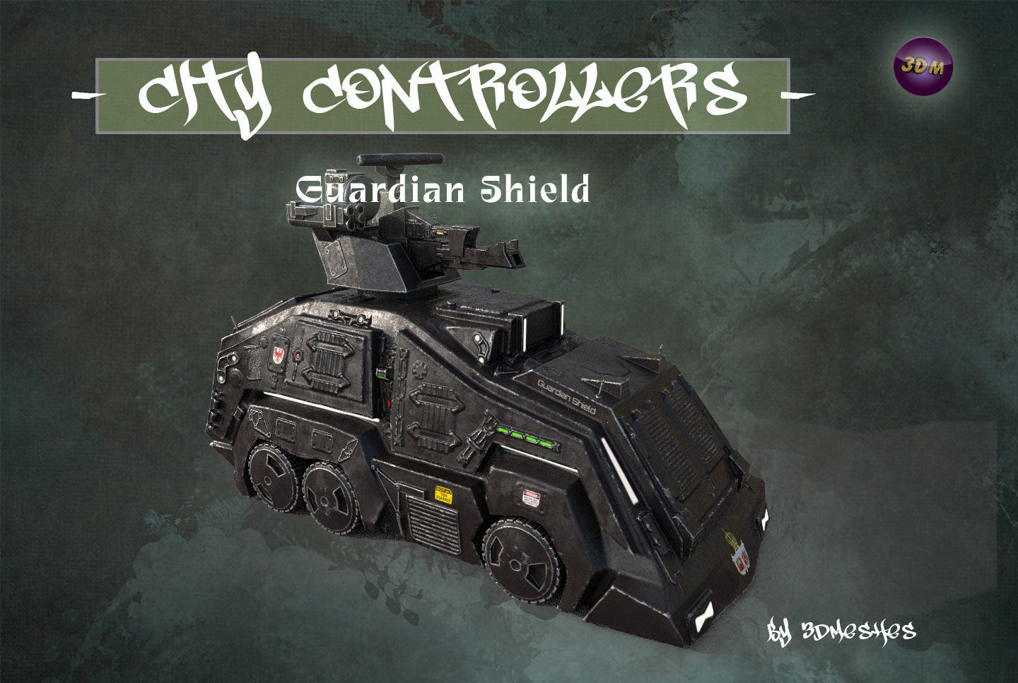 City Controllers - Guardian Shield - PBR lowpoly Low-poly 3D model_6