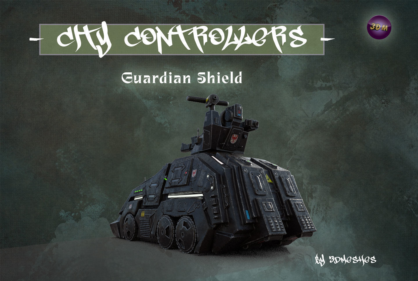 City Controllers - Guardian Shield - PBR lowpoly Low-poly 3D model_2