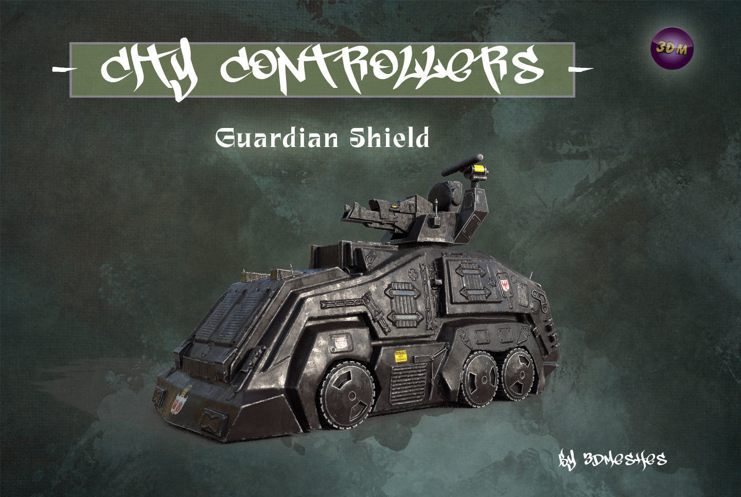 City Controllers - Guardian Shield - PBR lowpoly Low-poly 3D model_43