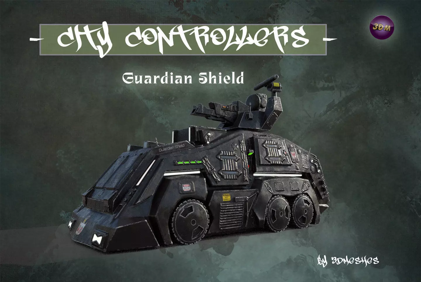 City Controllers - Guardian Shield - PBR lowpoly Low-poly 3D model_0